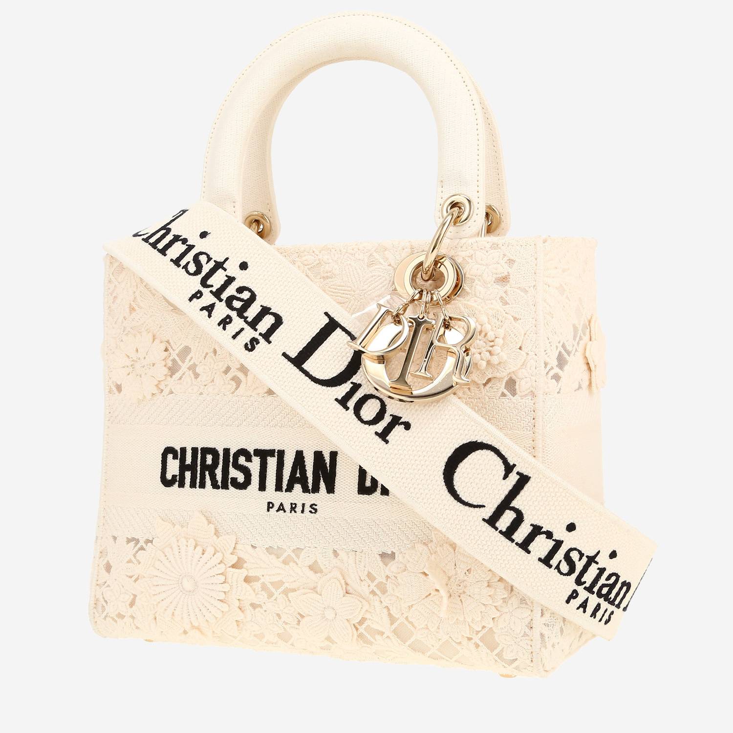 Dior Lady D- Lite handbag in white canvas