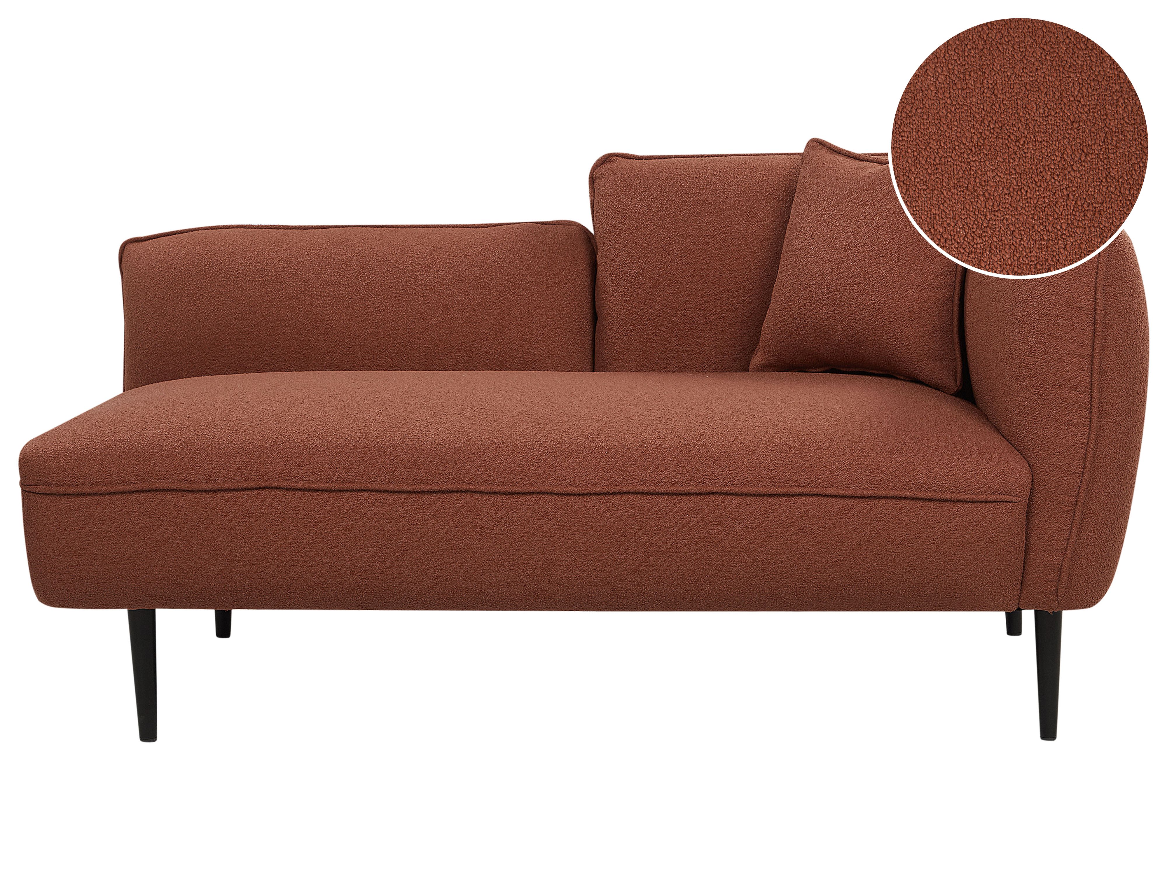 Right-Hand Chaise Lounge CHEVANNES Boucle Dark Red