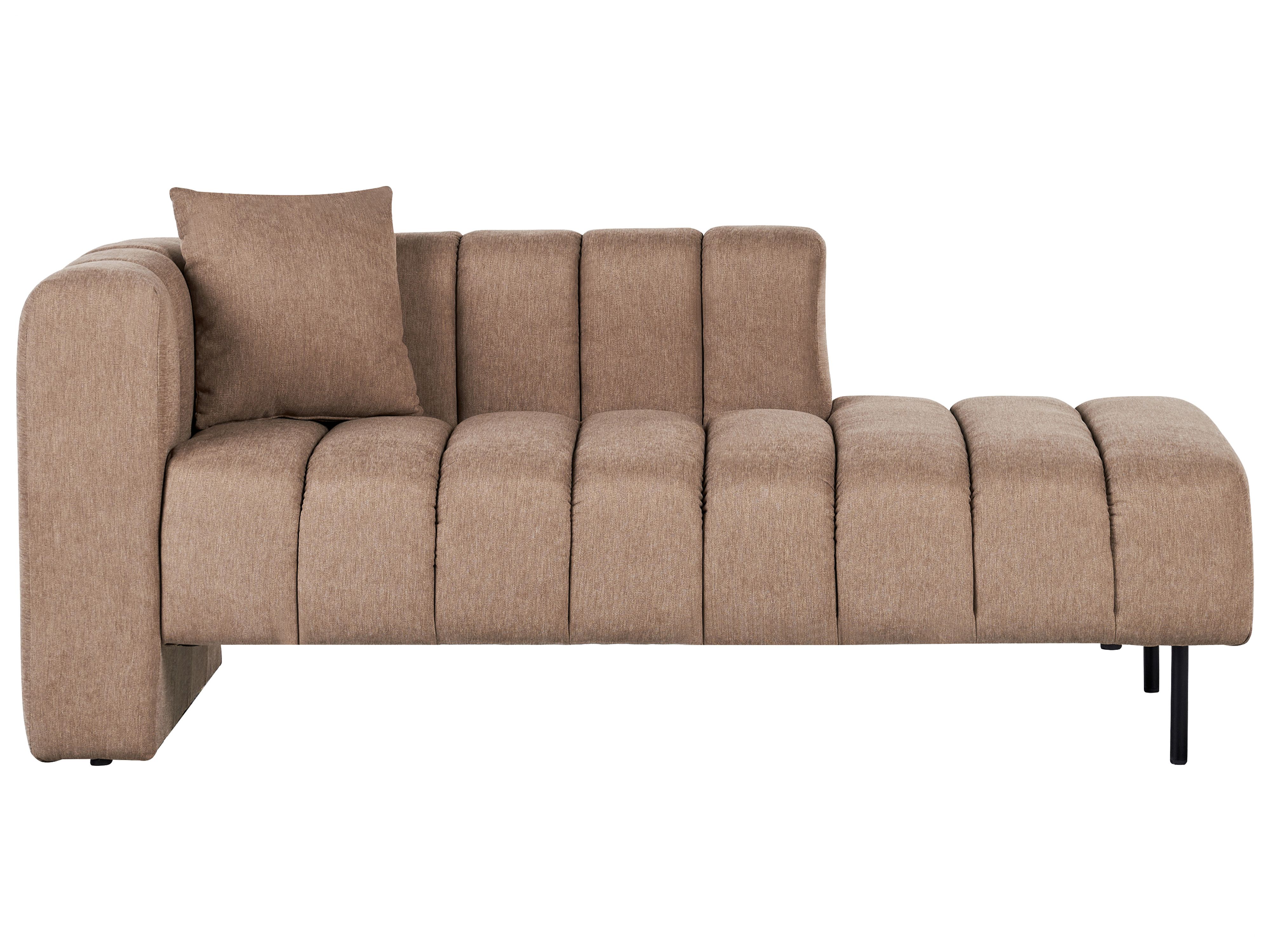 Left-Hand Chaise Lounge LANNILS Fabric Light Brown