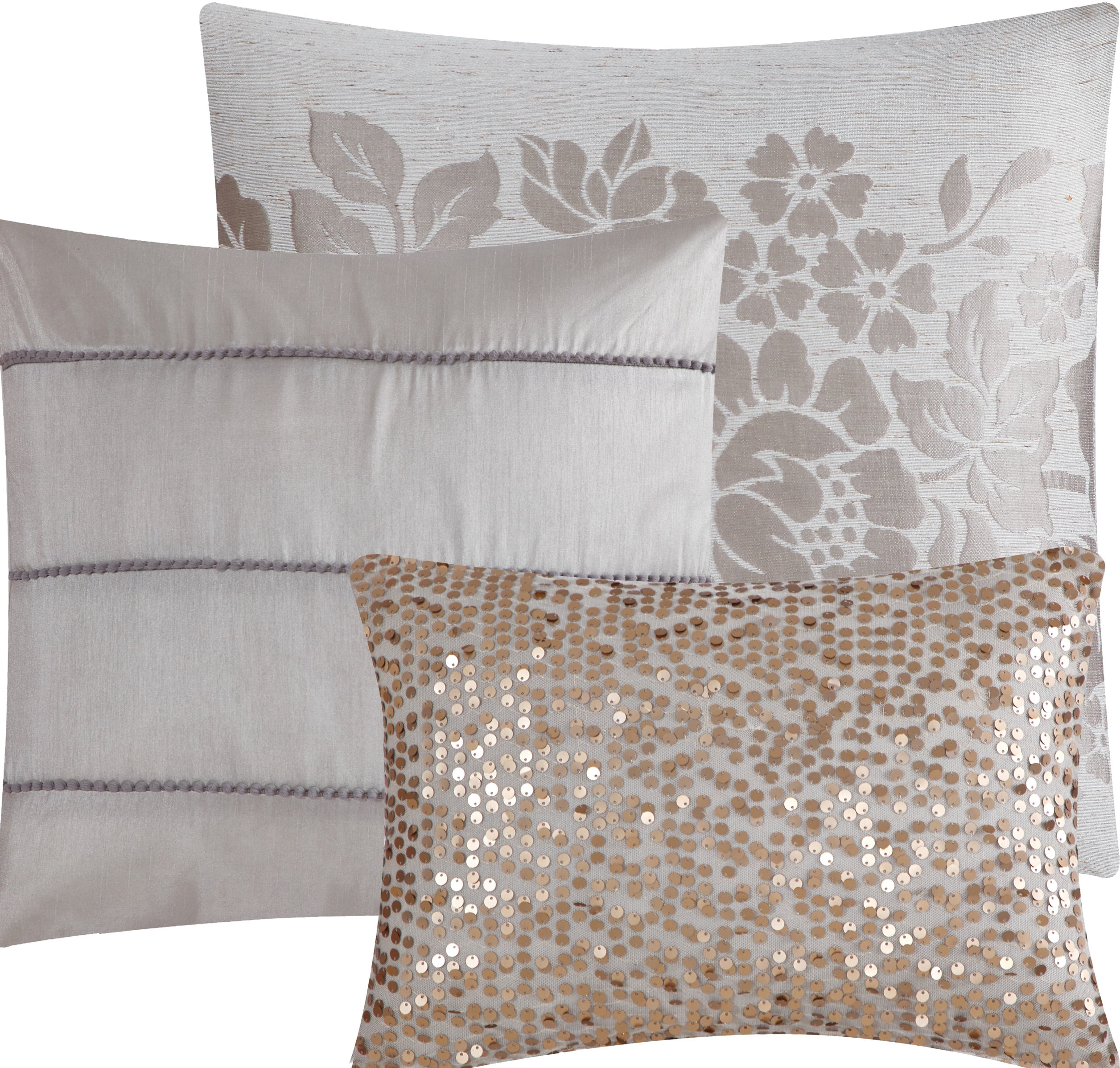Lanco Smoke Grey Comforter Set California King Size, 9 Piece Jacquard Floral Bedding Set, All Season, Ultra-Soft, Matching Pillows & Shams, Bed Skirt - Image 33
