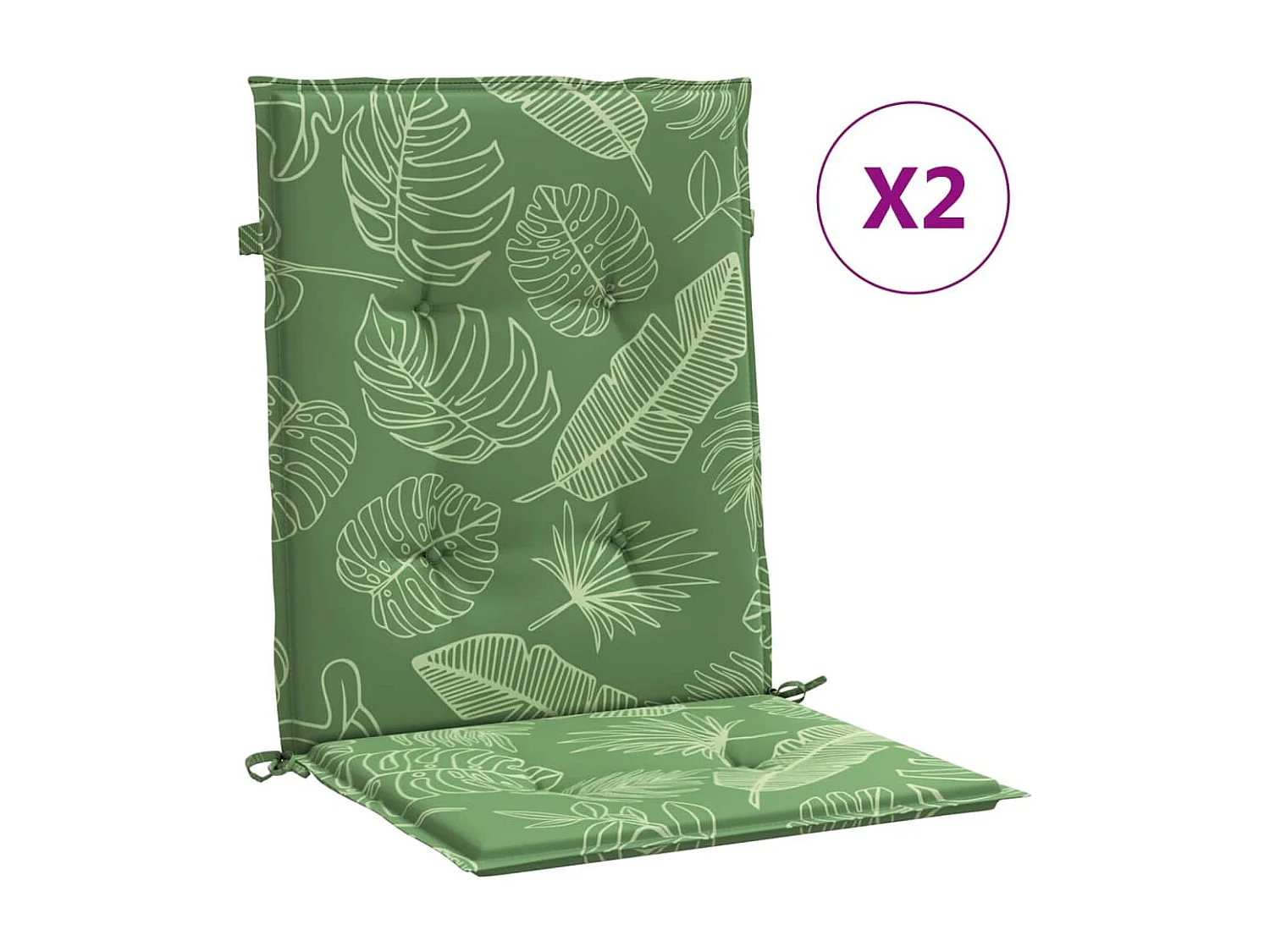 Coussins de chaise à dossier bas lot de 2 modèle de feuille