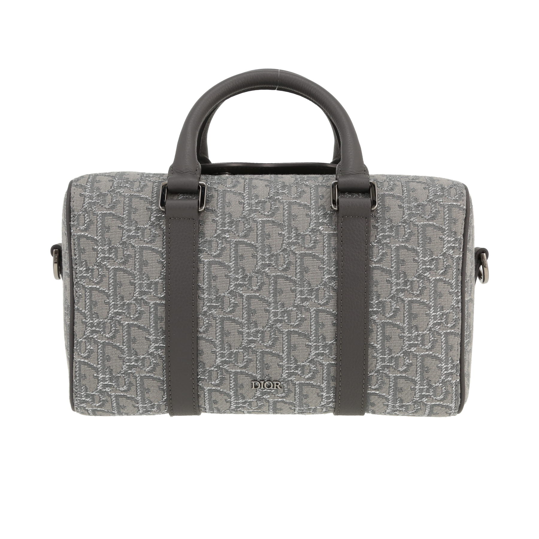 Dior Lingot 26 shoulder bag in grey monogram canvas Oblique and grey leather1:1High-quality replica