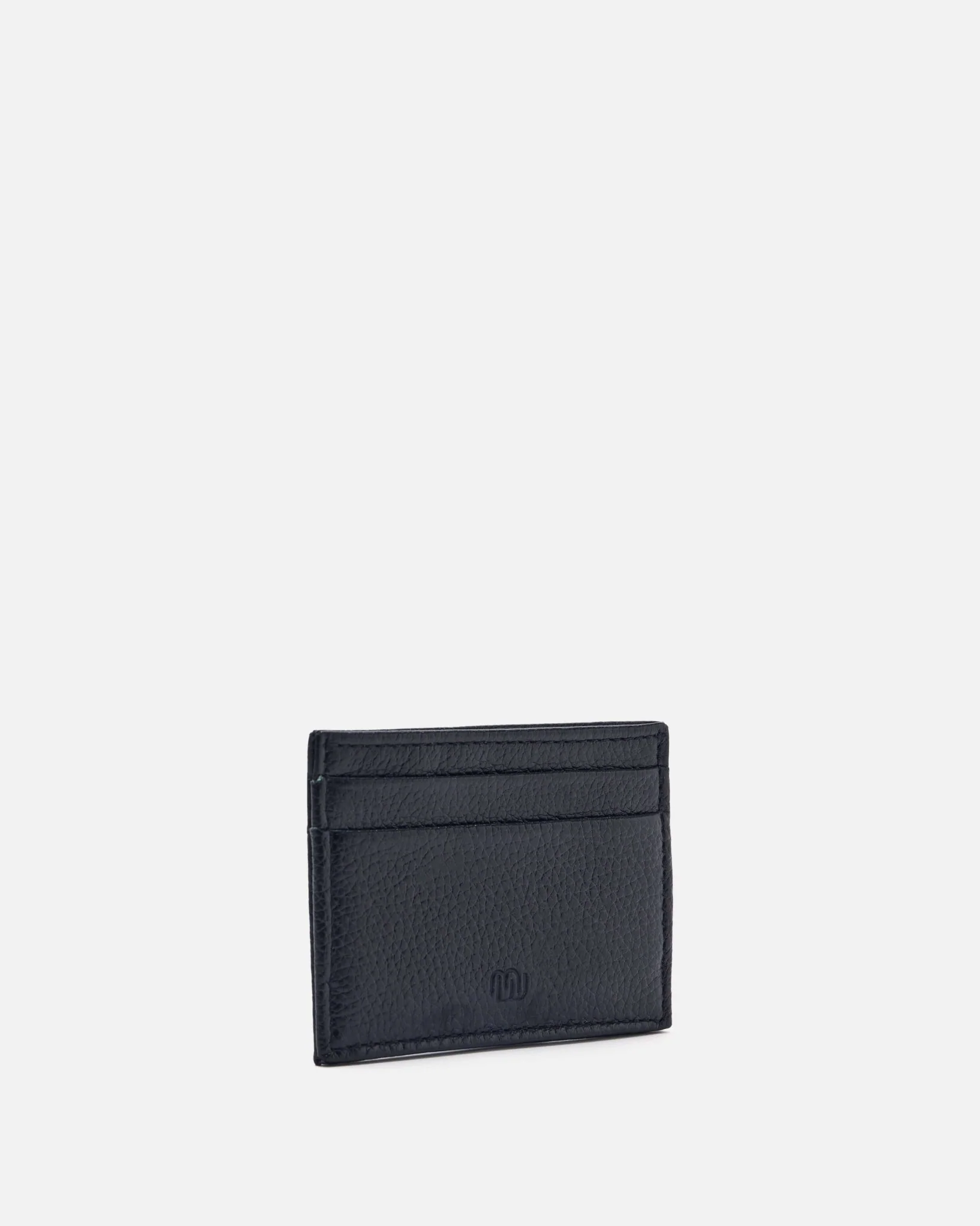 PORTE CARTES KART/GR - En cuir grainé noir