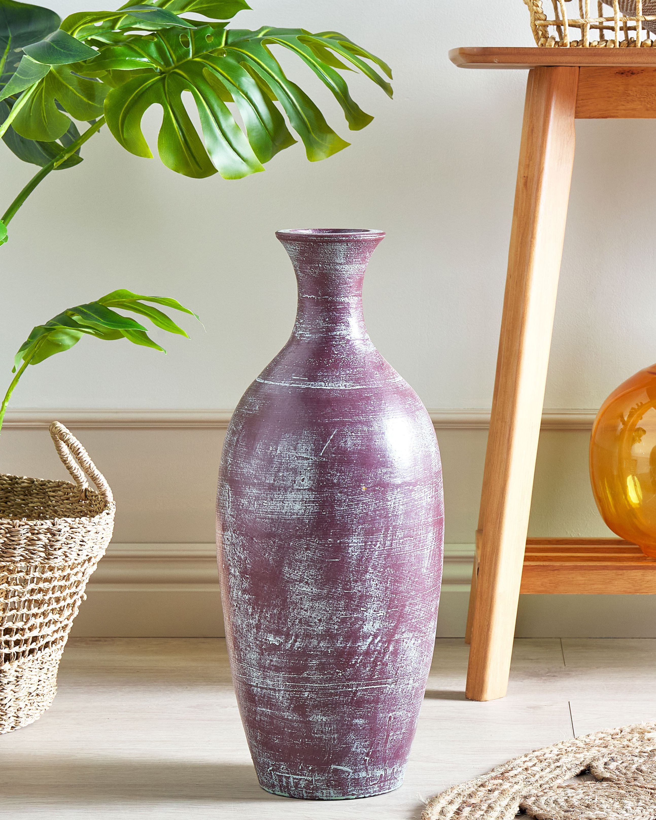 Decorative Vase KARDIA Ceramic 57 cm Brown