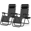 Magshion 2PCS Zero Gravity Foldable Chairs Set Adjustable Recliners with Pillow Outdoor Lounge Chaise Built-in Cup Holder for Camping Patio Porch Beach Backyard Garden, Red