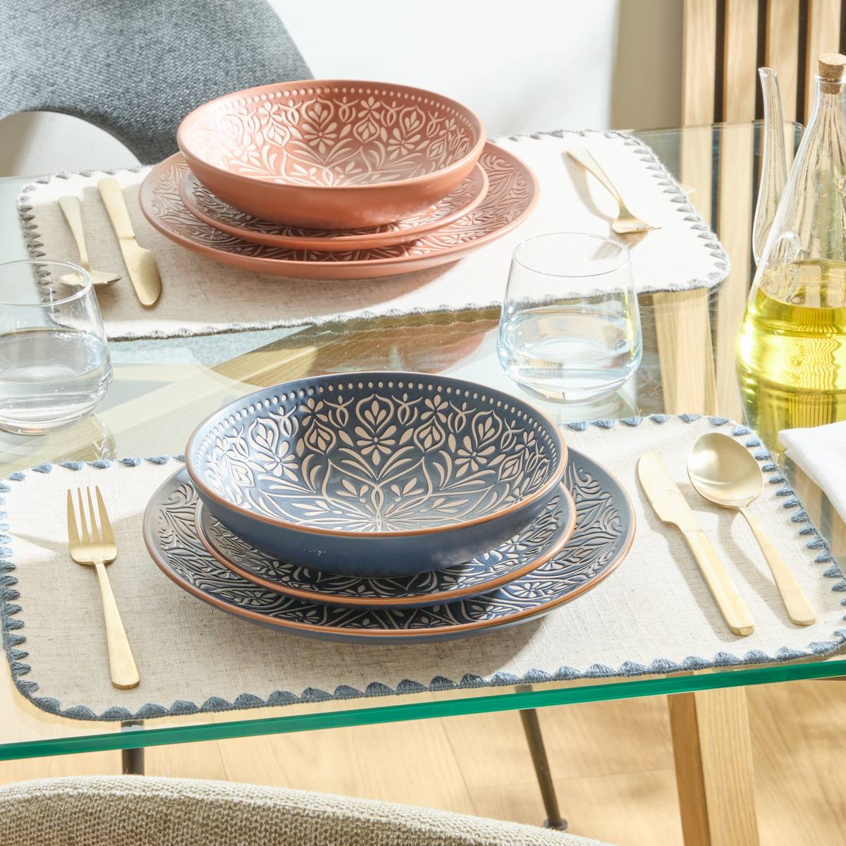 Deep plate "Ines" stoneware (ceramic), D.20.5 cm