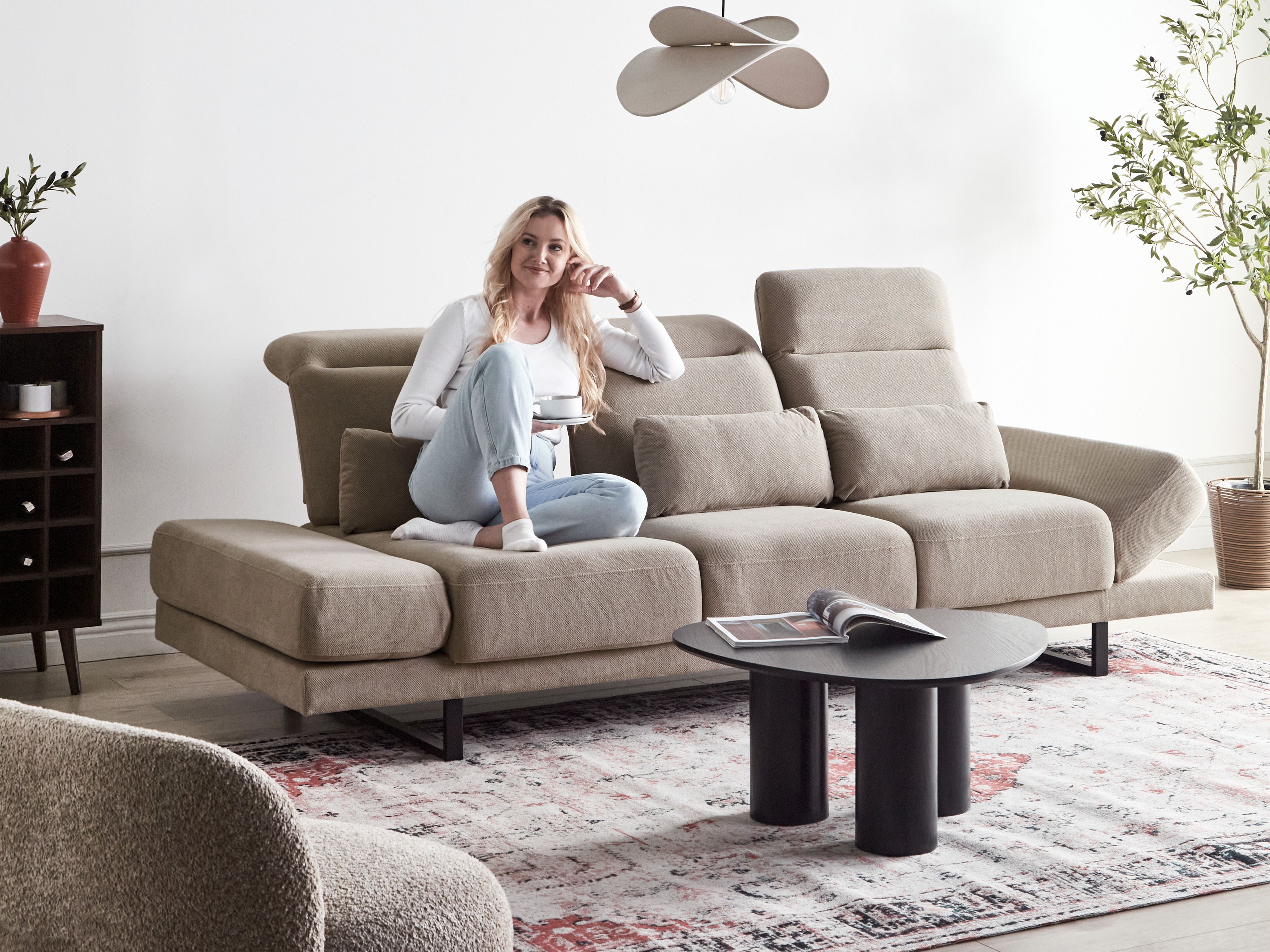 Sofa 3 Seater IKAST Fabric Taupe