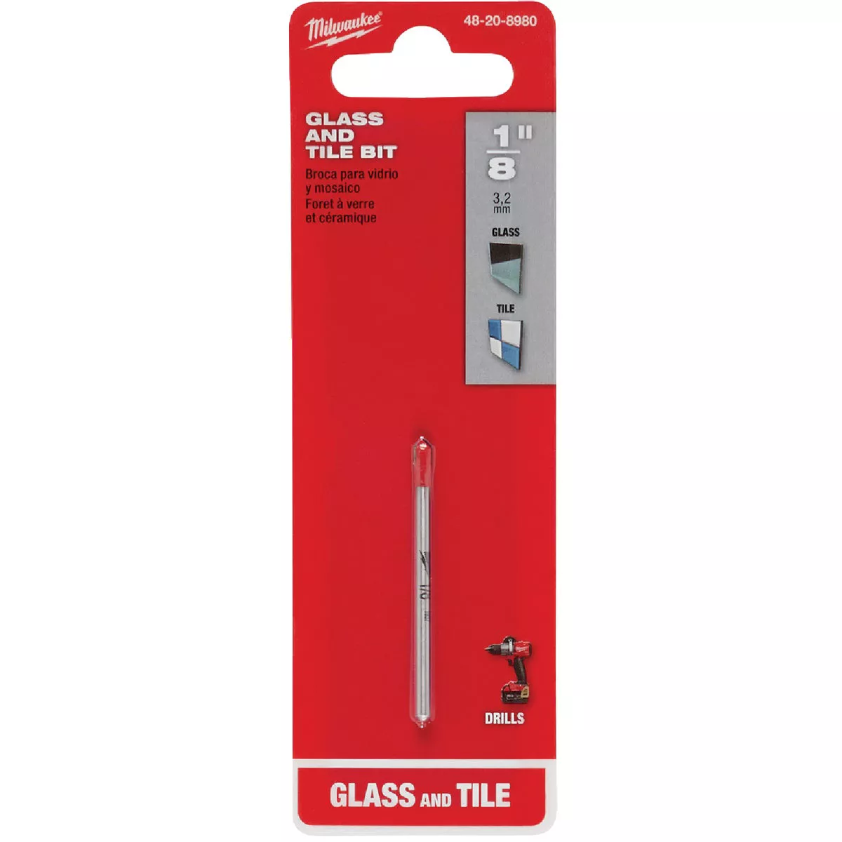 Milwaukee 1/8 In. Glass and Tile Bit