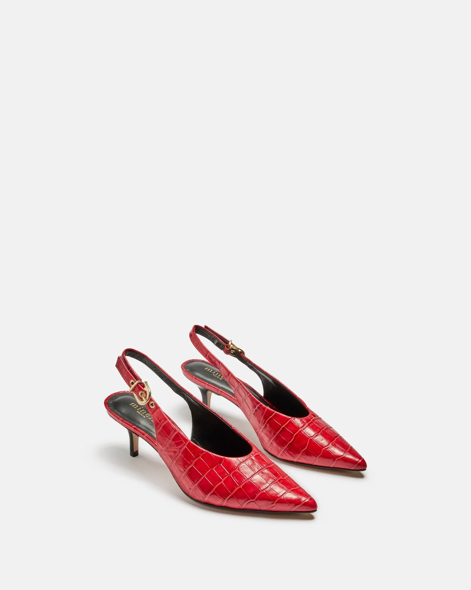 ESCARPINS AUXANE/CROC - En cuir croco à talons rouge