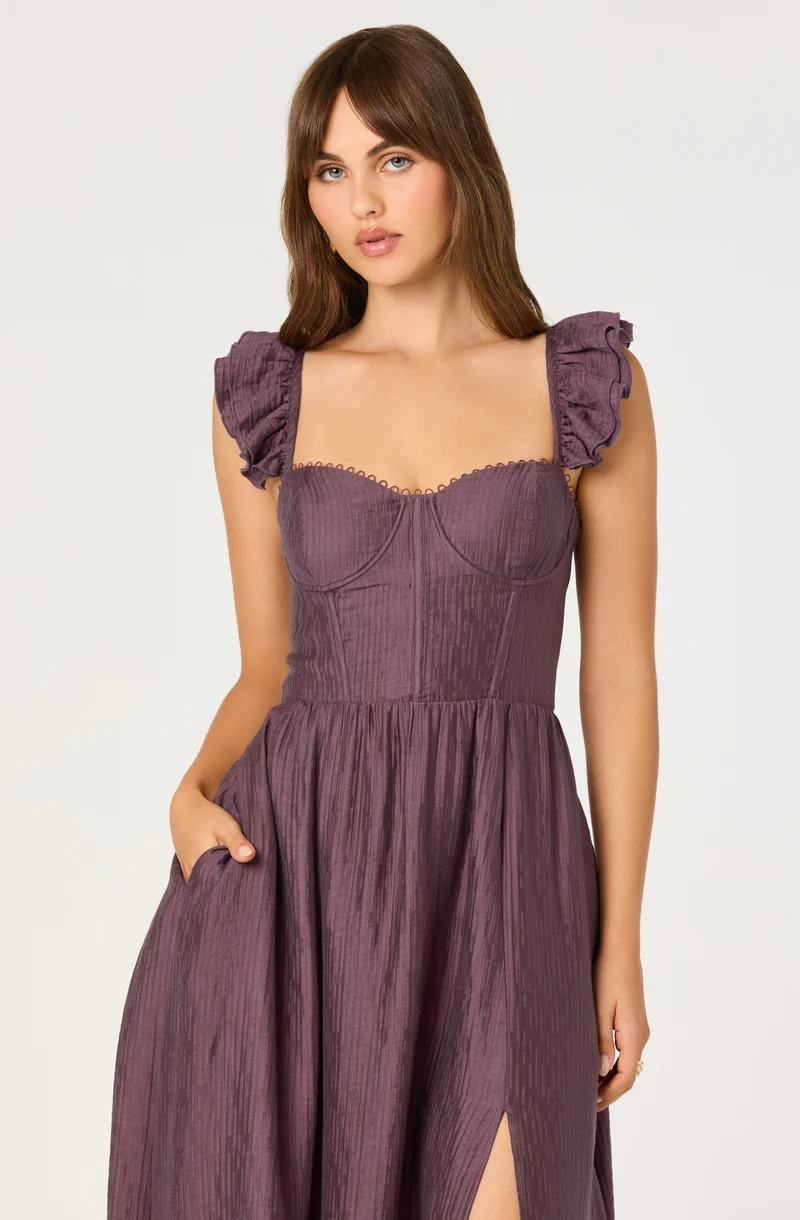 Wedelia Bustier Midi Dress - Mauve