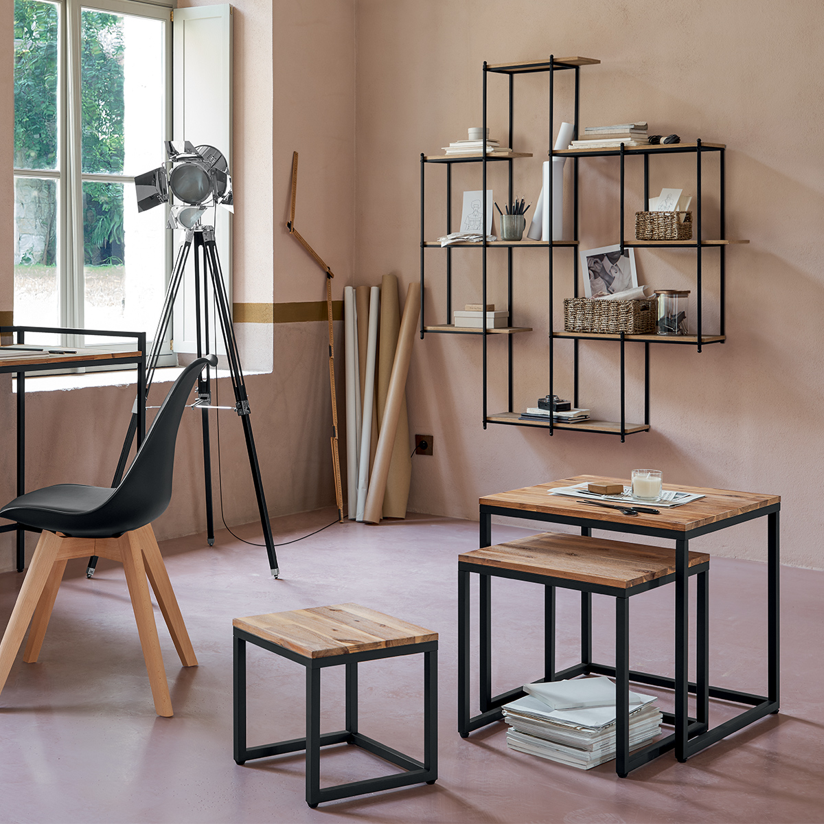 Nesting tables "Edena" Acacia, L.30/40/50