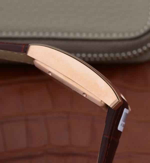 Replica Cartier Tank MC RG White Dial RG Mark Brown Leather Strap - Top club