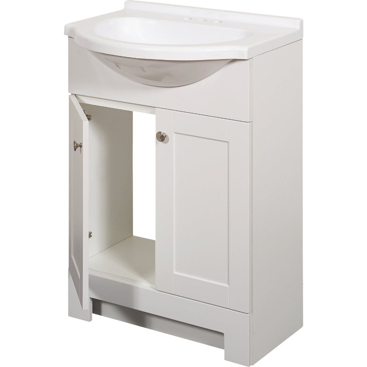 Zenith Zenna Home White 24 In. W x 35 In. H x 12 In. D Euro Vanity with White Cultured Marble Top