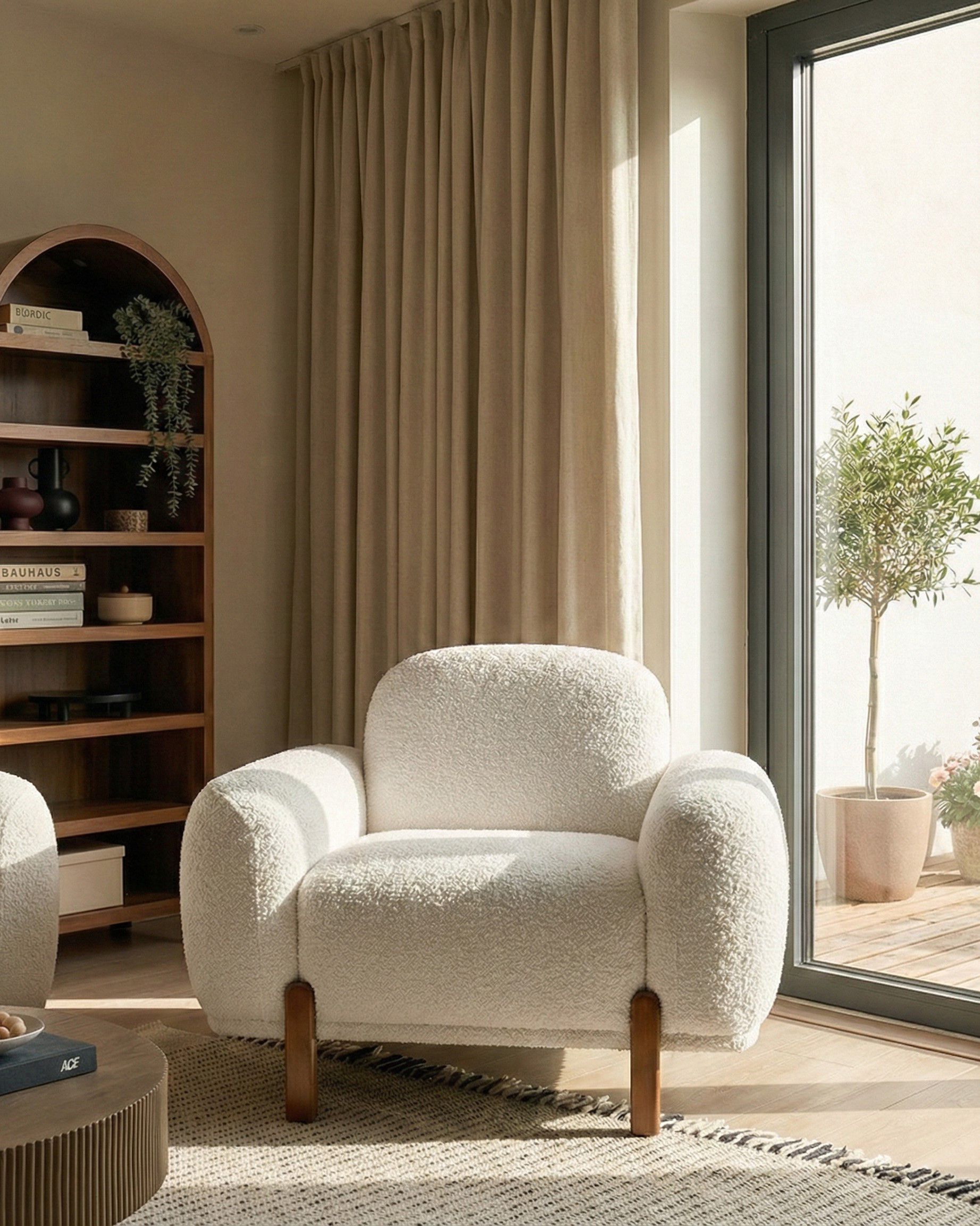 Armchair ODNES Boucle White