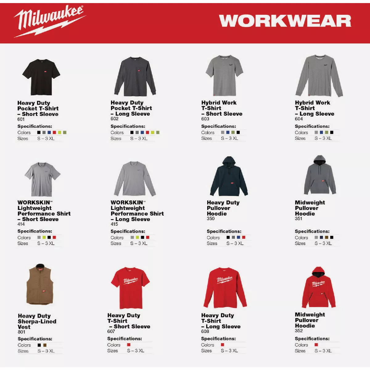 Milwaukee Medium Red Long Sleeve Men's Heavy-Duty Shirt