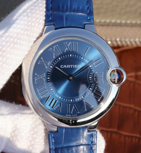 Replica Cartier TWF Ballon Bleu 46mm Blue Textured Dial MIYOTA9015 - Top club