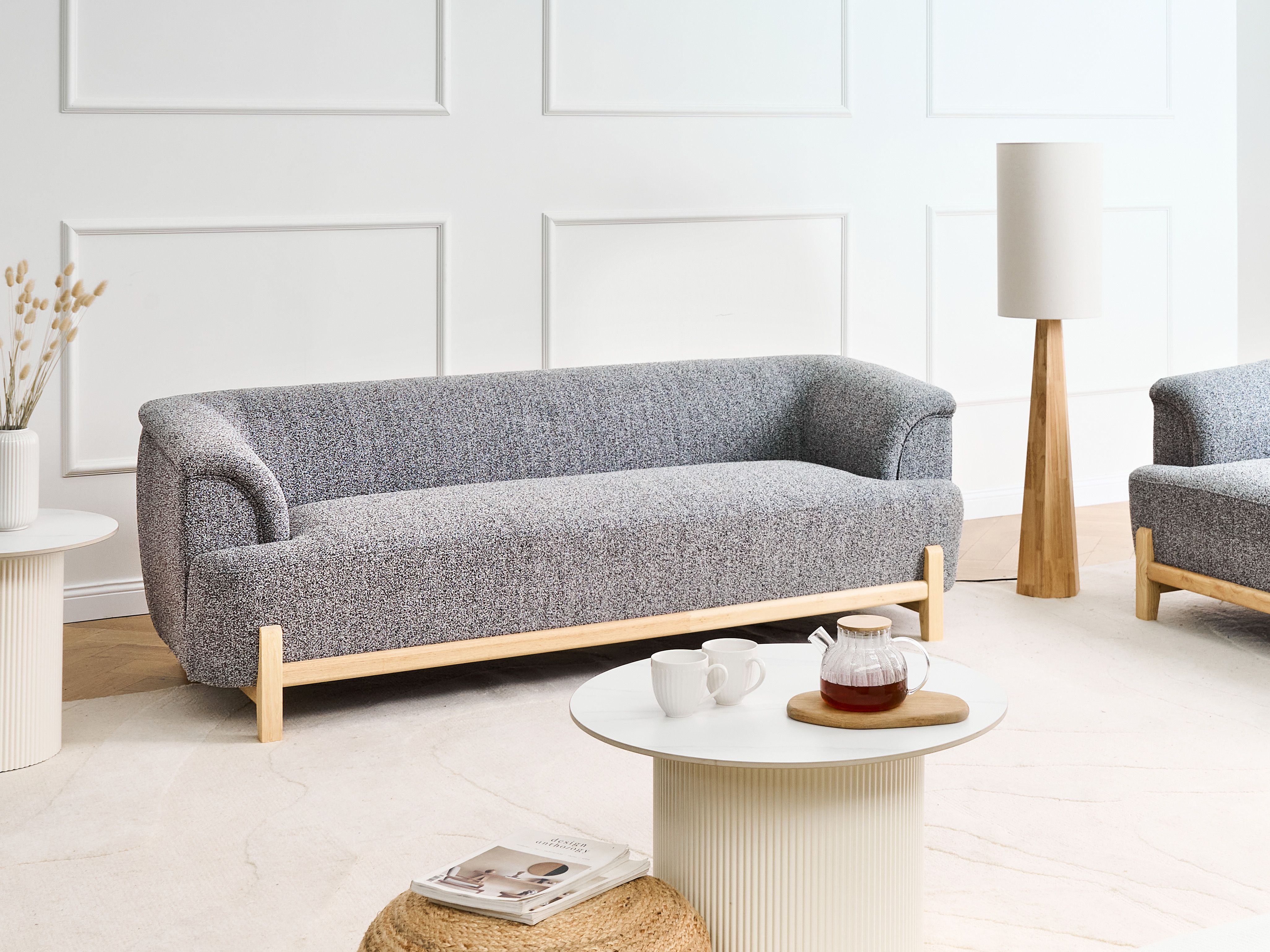 Sofa 3 Seater ALNOR Fabric Dark Grey
