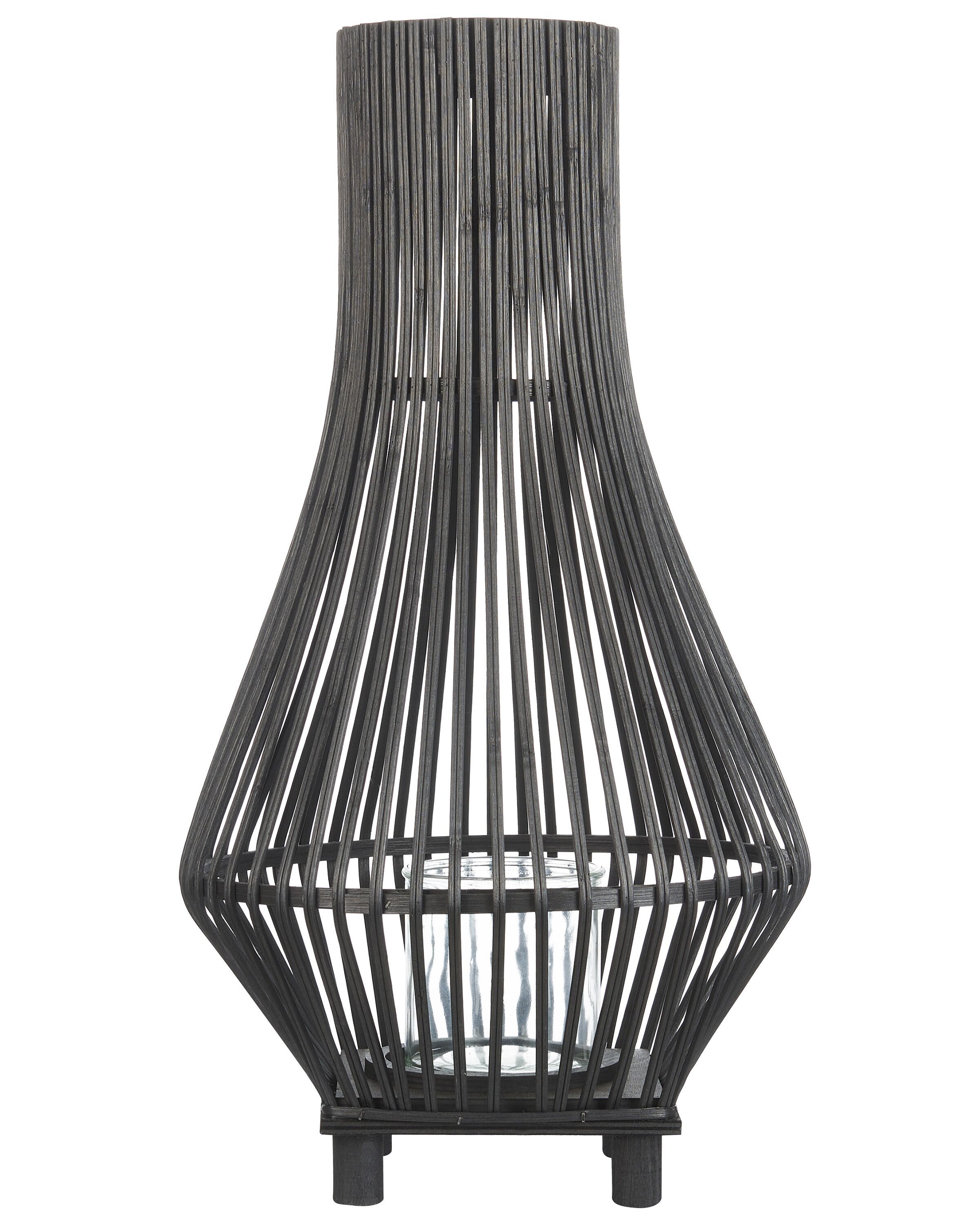 Lantern LEYTE Bamboo 58 cm Black