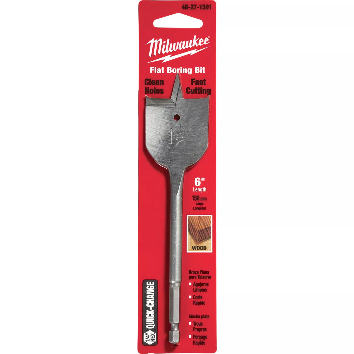Milwaukee 1-1/2 In. x 6 In. Spade Bit