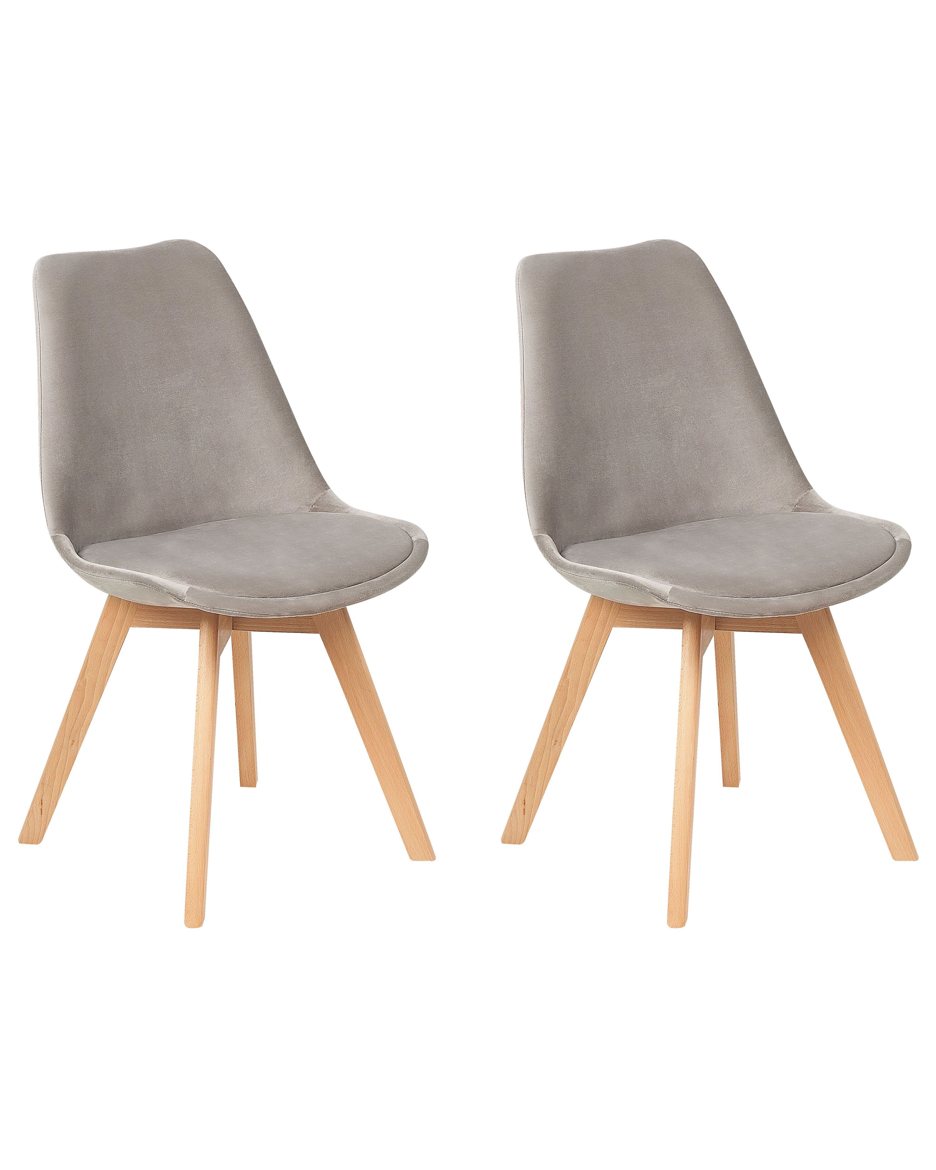 Set of 2 Dining Chairs DAKOTA II Velvet Taupe