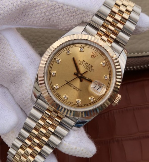 Replica Rolex DateJust 41mm 126331 Noob RG Wrapped RG Dial Diamonds Markers SS/RG Bracelet A2836 - Elite Watch Atelier