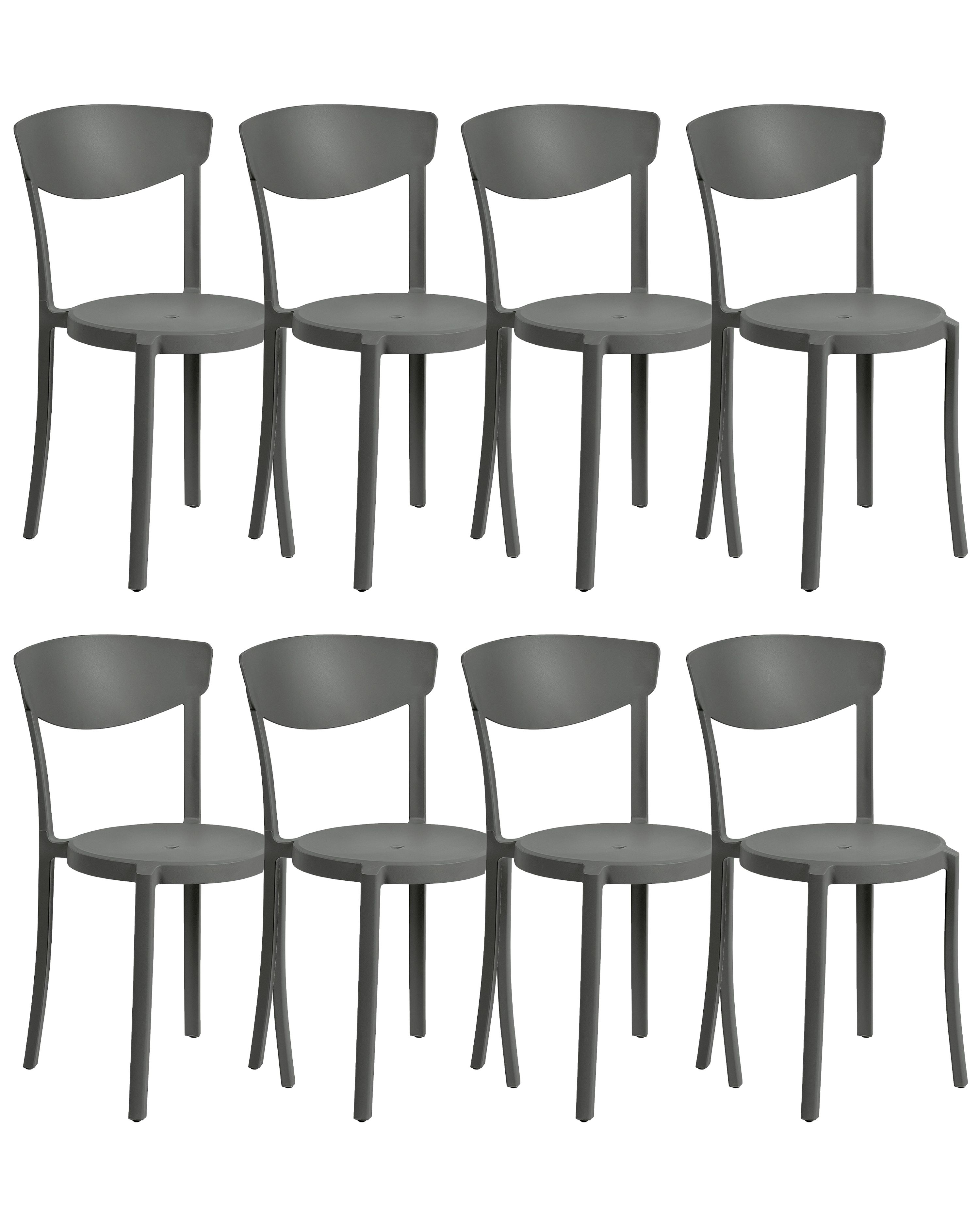 Set of 8 Dining Chairs VIESTE Dark Grey