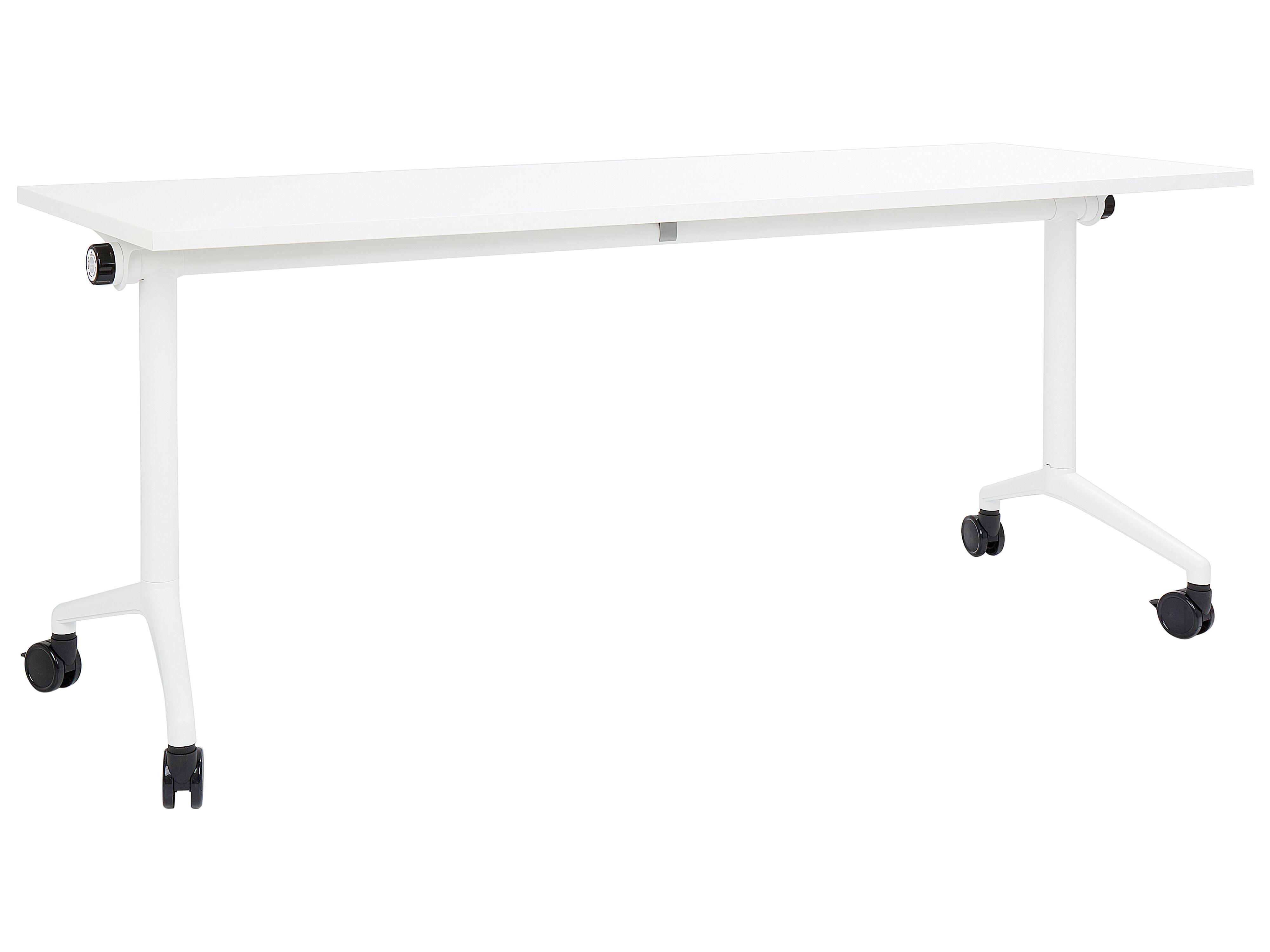 Foldable Office Desk CAVI White 180 cm 60 cm with Wheels