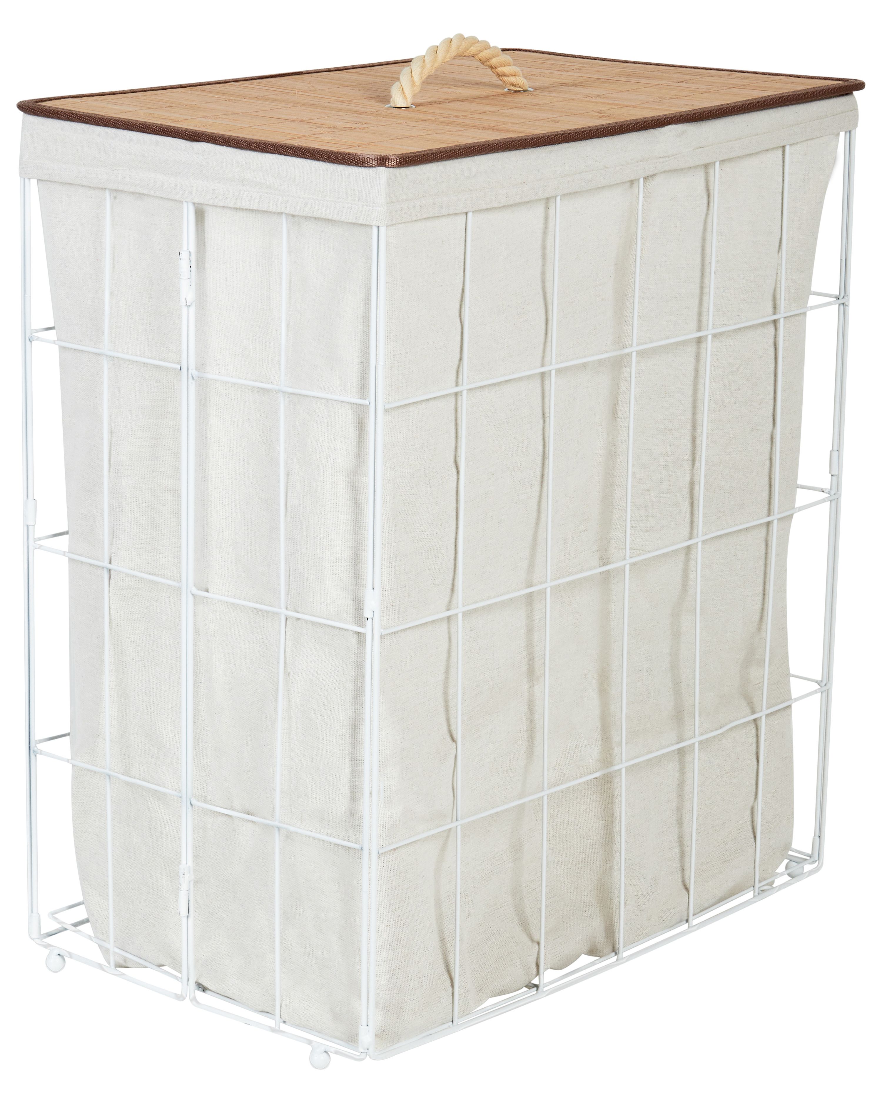 Laundry Basket MIRISSA Metal White 100 L