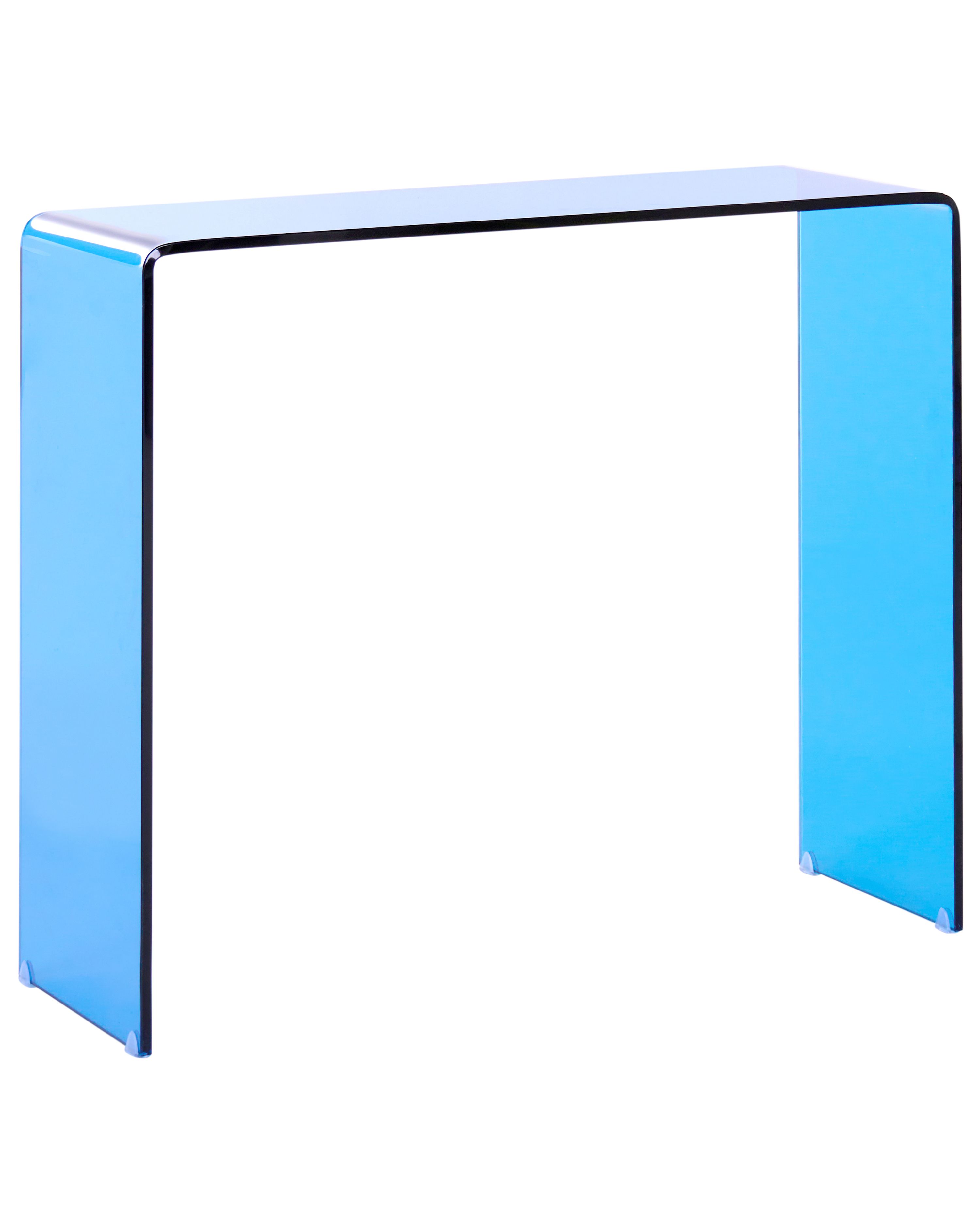 Console Table KENDALL Tempered Glass Blue