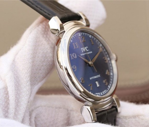Replica IWC TW Da Vinci IW3566 Blue Dial Black Leather Strap A2892 - Top club