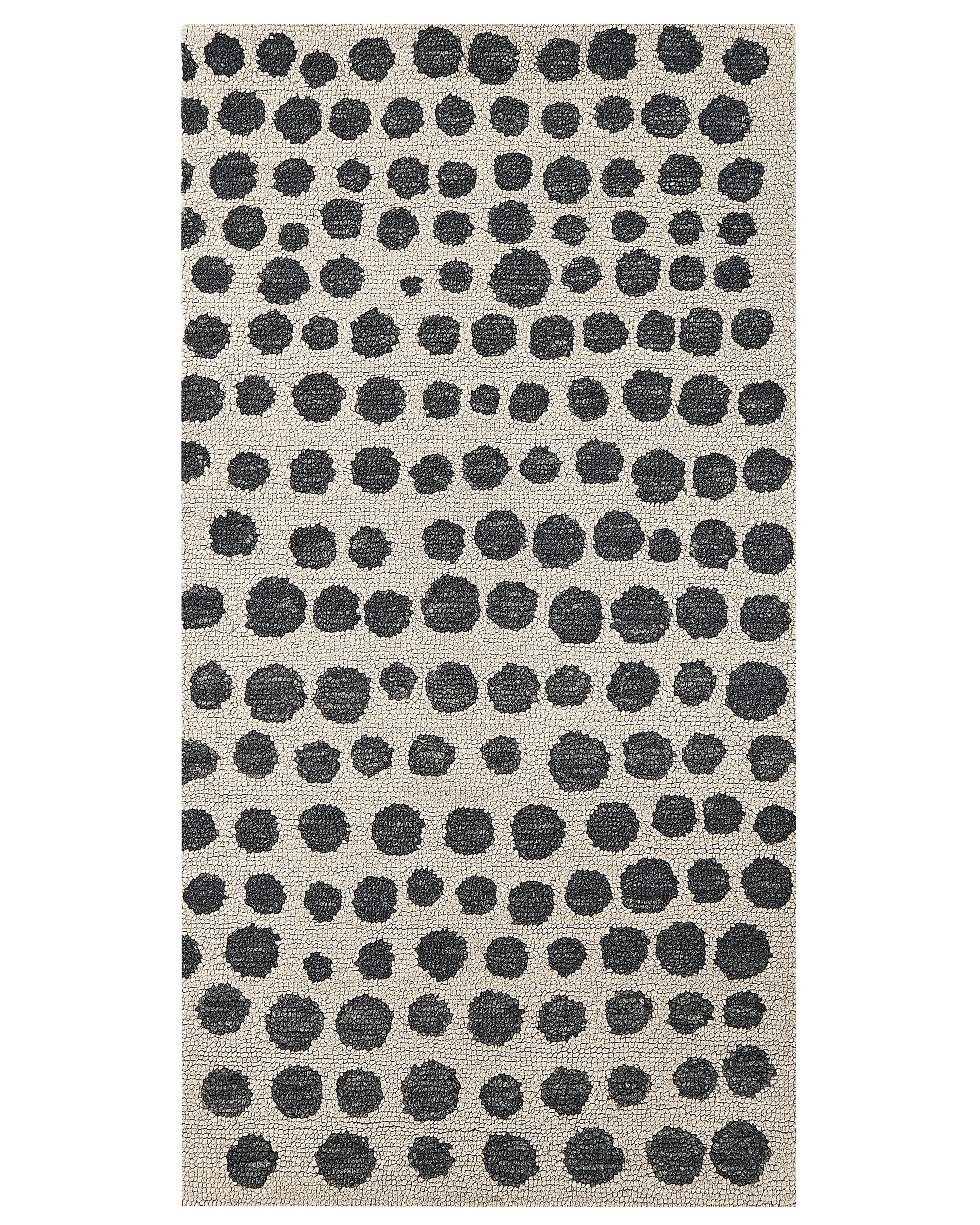Rug HAVRAN Black/ White 80 x 150 cm Wool