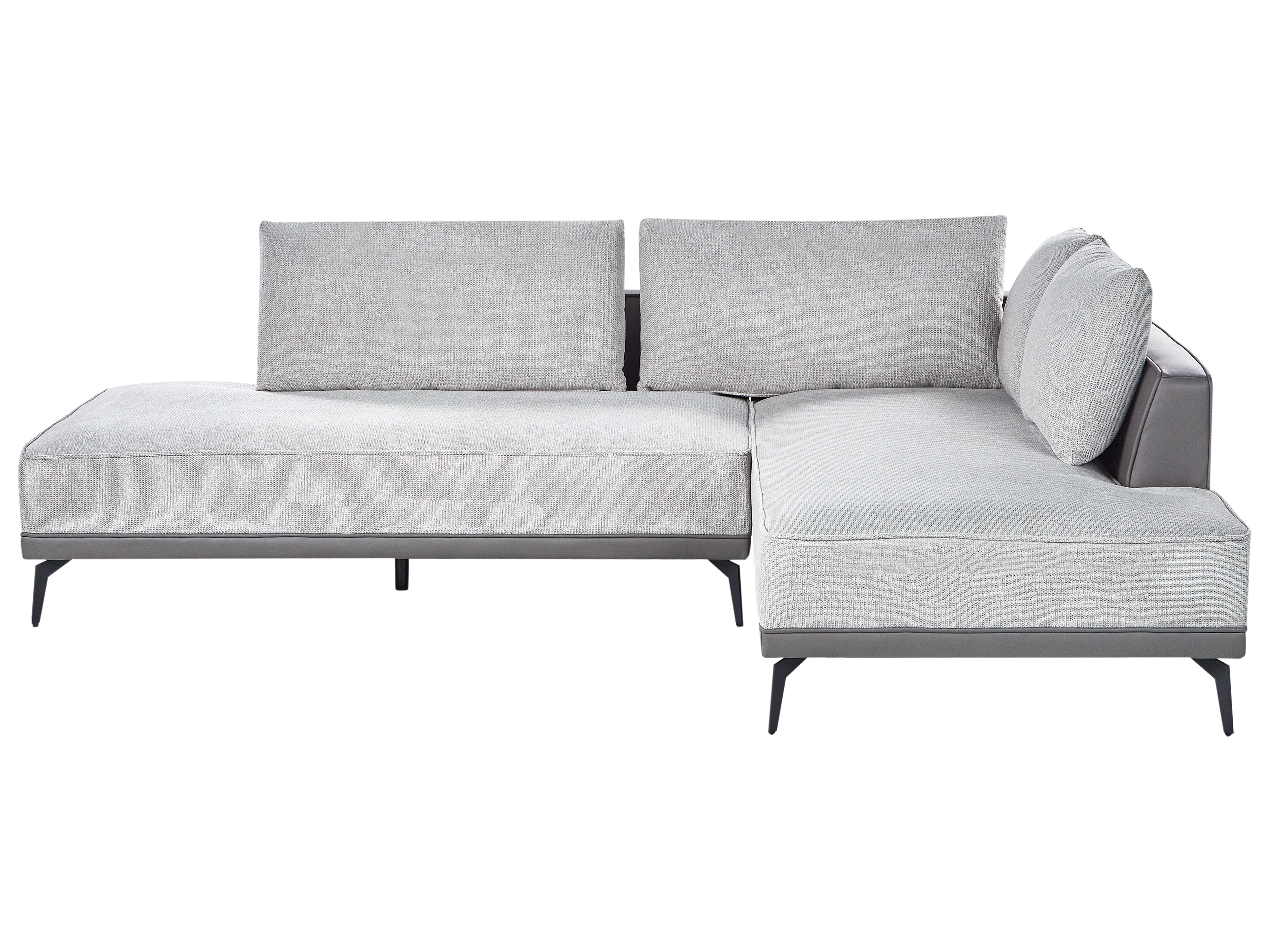 Corner Sofa 3 Seater MYKEN Fabric Light Grey Left Hand