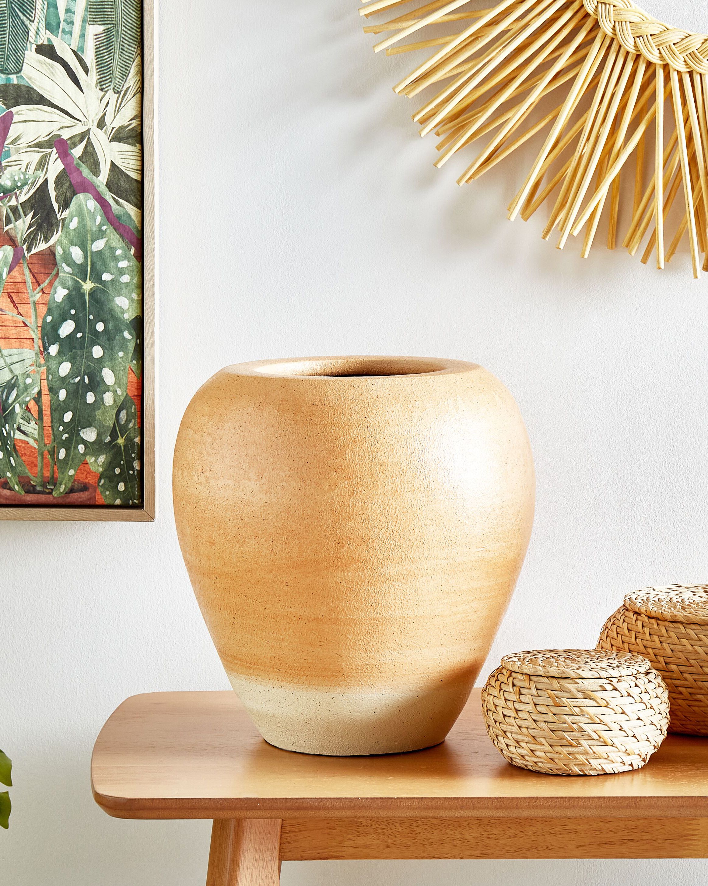 Decorative Vase SKIONE Ceramic 34 cm Light Brown