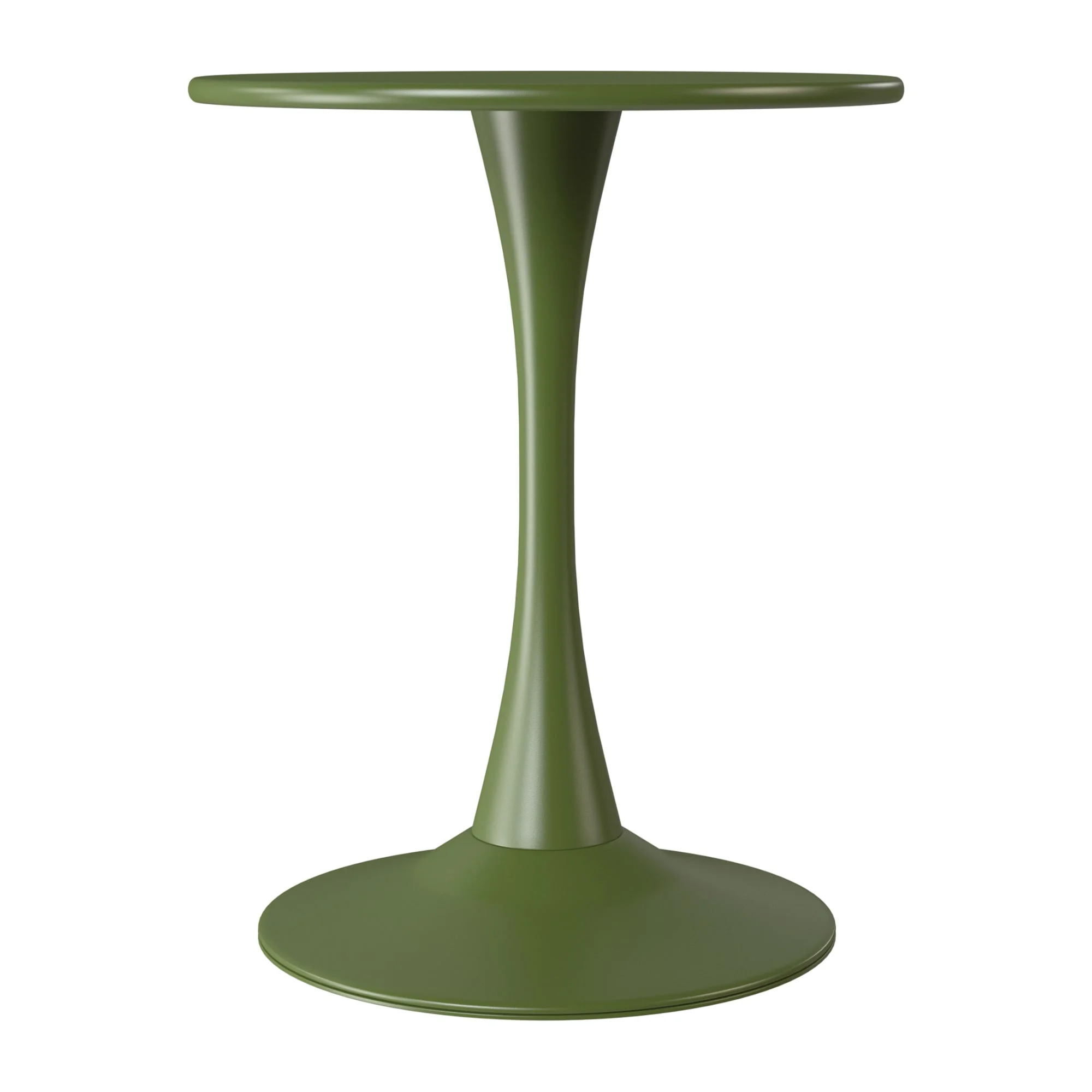 WestinTrends Playa 3-Piece Outdoor Round Metal Dining Table Set And Stackable Resin Patio Dining Side Chairs, Olive Green - Image 10