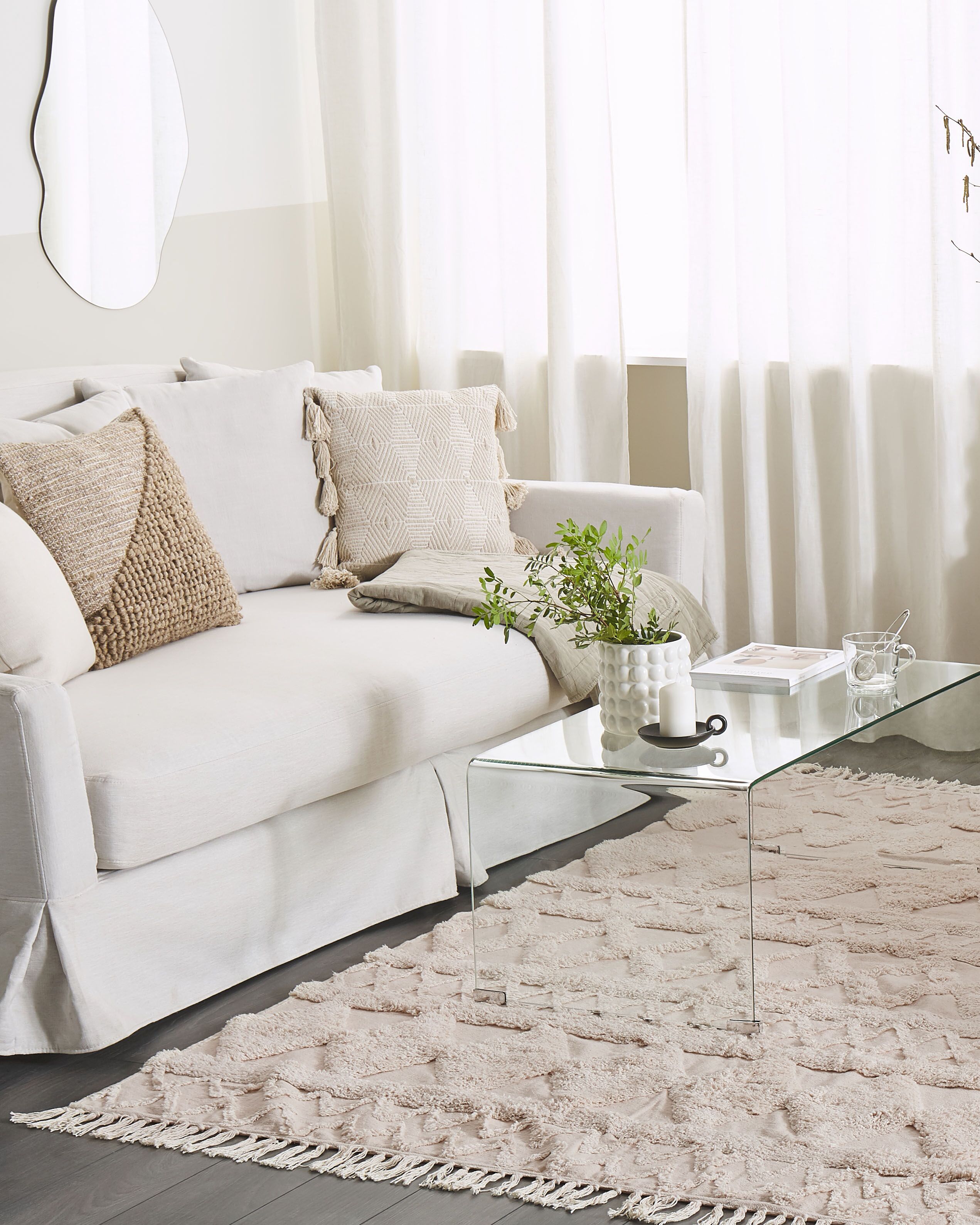 Rug DIDIM Beige 160 x 230 cm Cotton