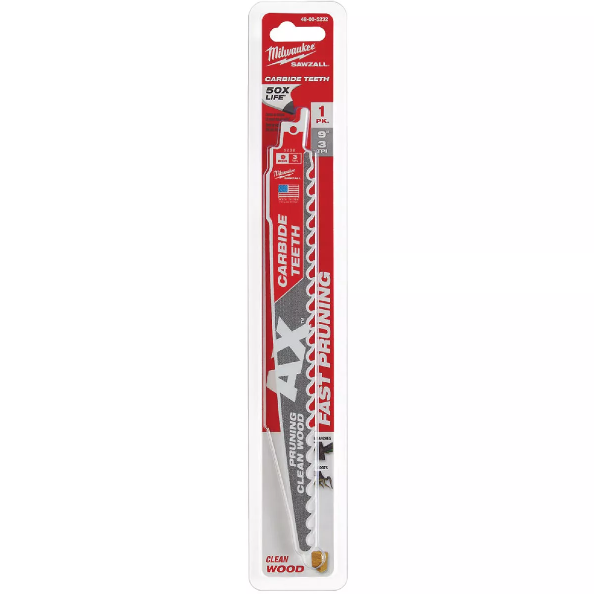 Milwaukee SAWZALL The AX 9 In. 3 TPI Pruning Reciprocating Saw Blade