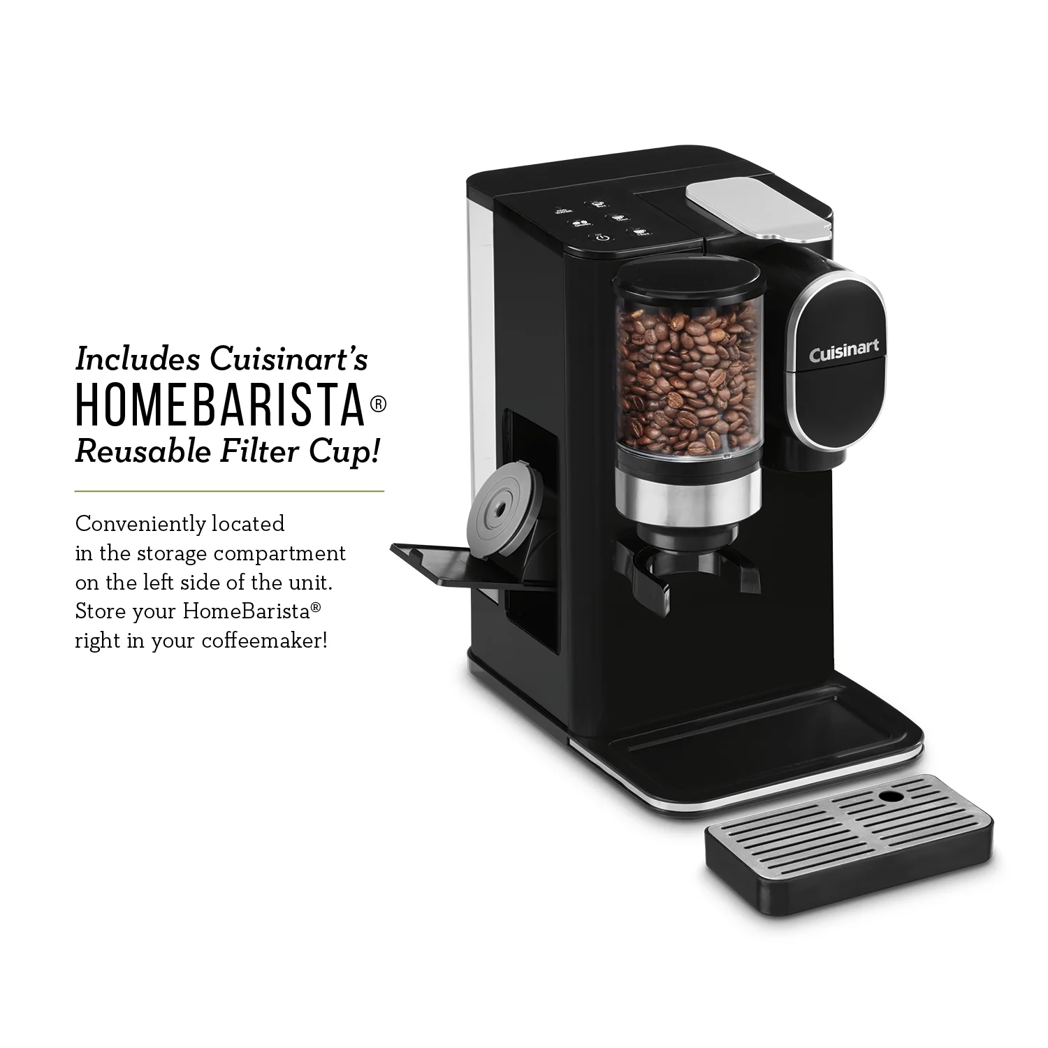 Cuisinart Grind & Brew Classic Black Single Serve Coffee Maker with Built-In Grinder - Image 8