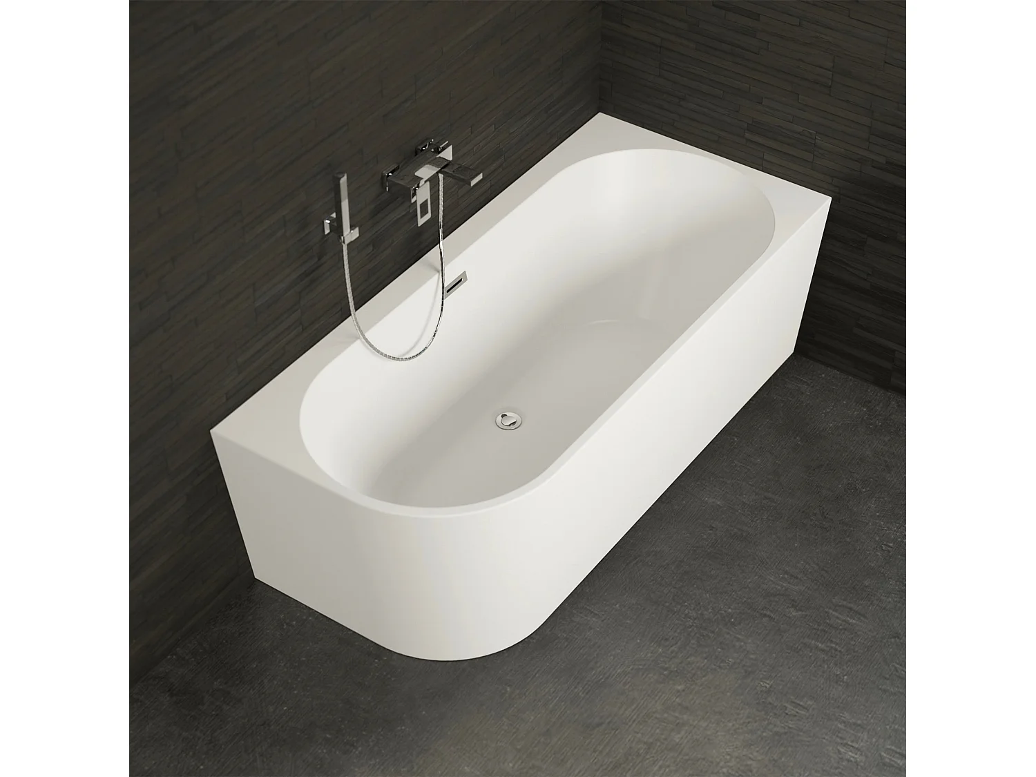 Baignoire Ilot Capri 180 droite blanche 180 x81 x58 cm, by SPALINA