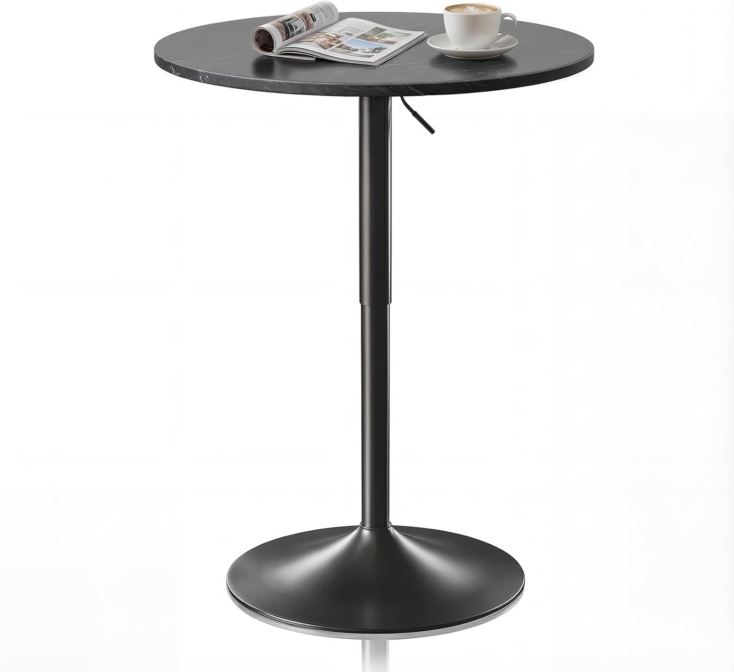 Magshion 23.5'' Round Adjustable Height Wood Bar Pub Table Adjustable Range 27.5