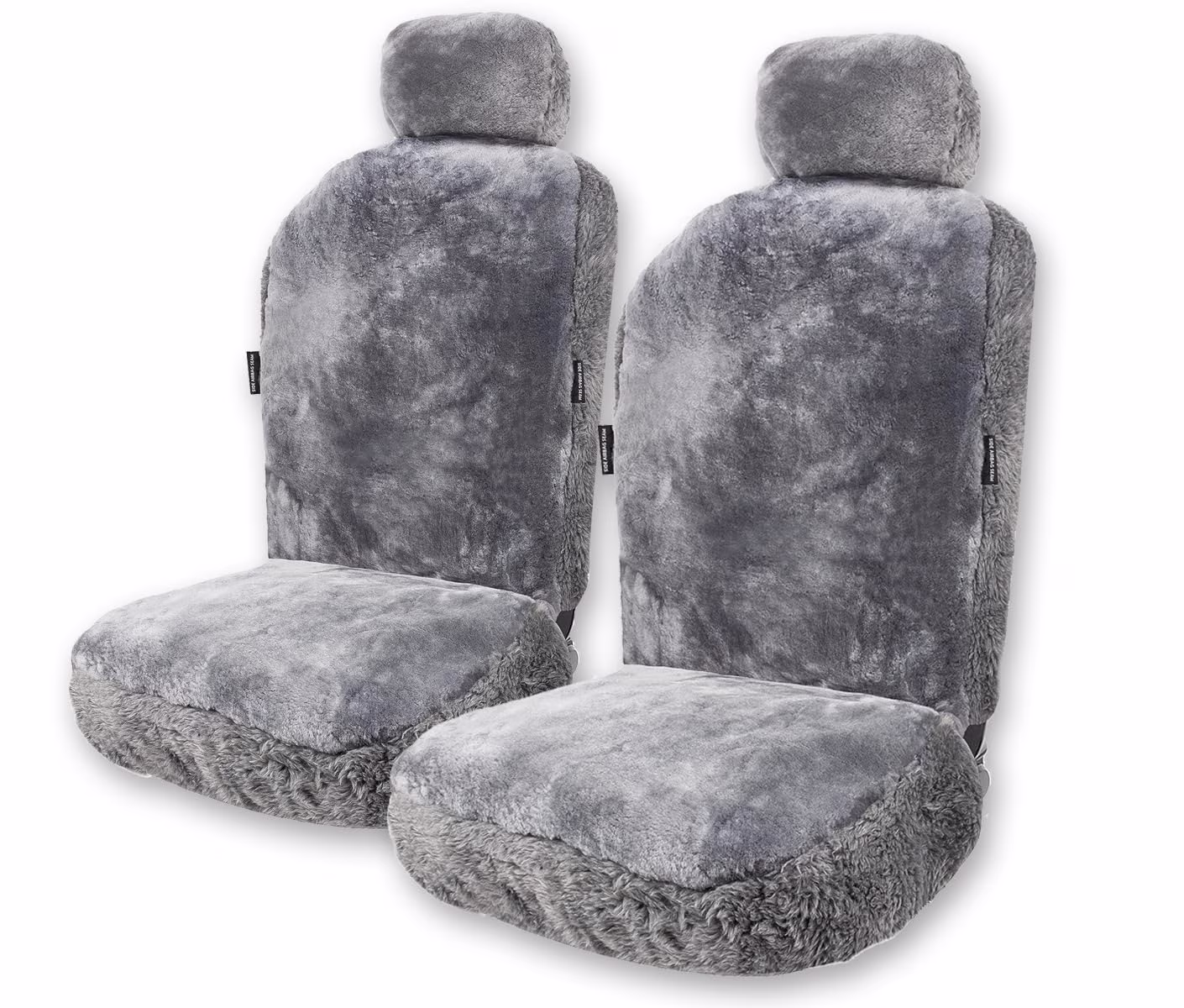 Zone Tech Genuine Sheepskin Ivory Car Seat Cover, Fluffy Luxury Wool Front Seat Covers, Universal Fits Car, Truck, SUV, & Van - Image 3