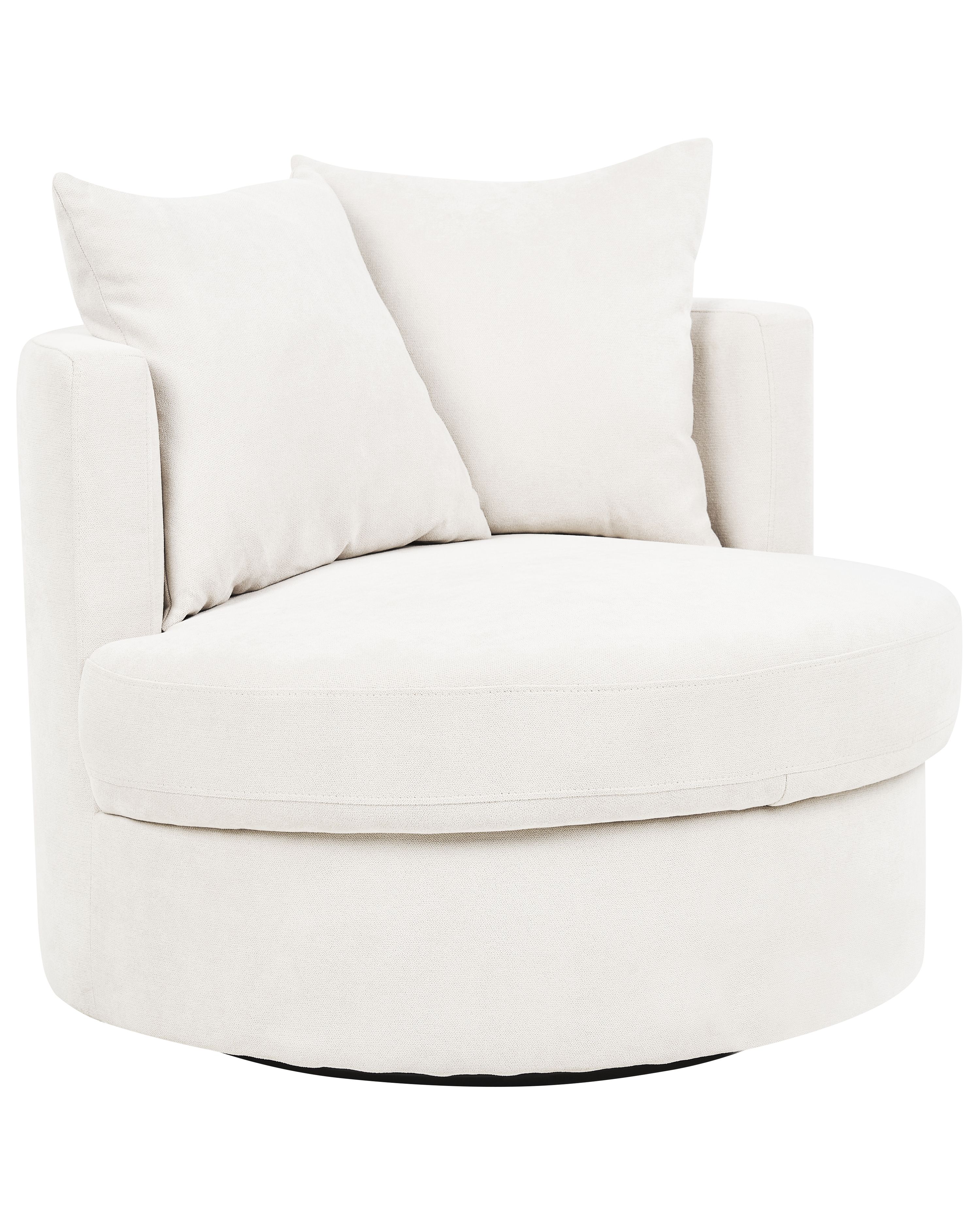 Swivel Armchair DALBY Fabric Light Beige