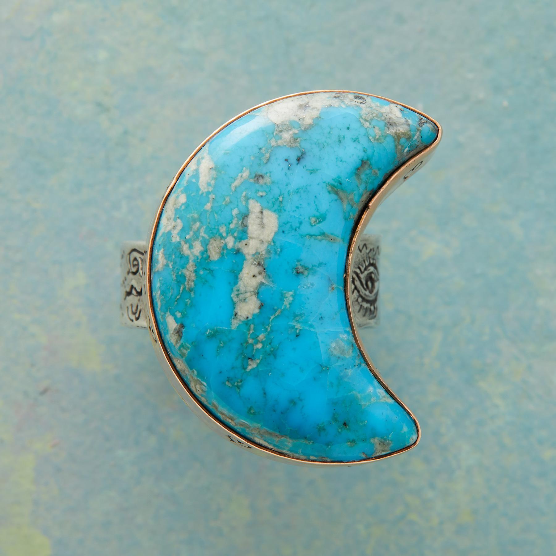 Turquoise Moon Ring - Sundance Clothing