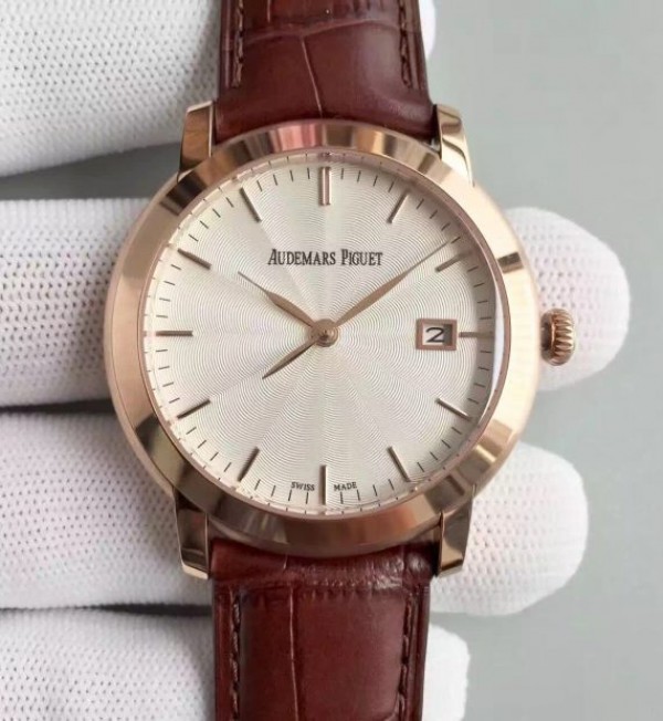 Replica Audemars Piguet Jules Audemars 15170 RG White Dial Leather Strap A3120 - Top club