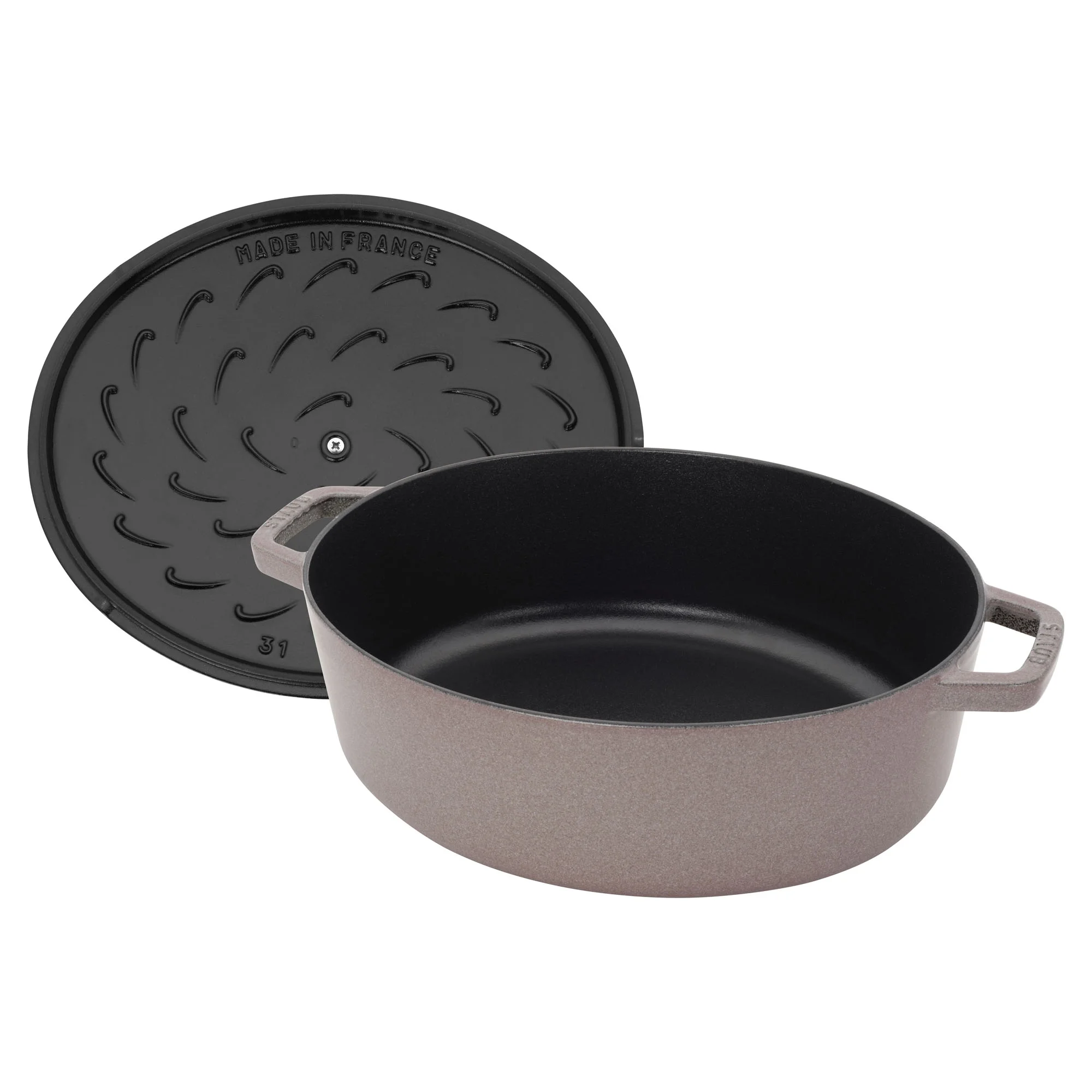 Staub Cast Iron 6.25-qt Shallow Oval Dutch Oven - Citron - Image 47