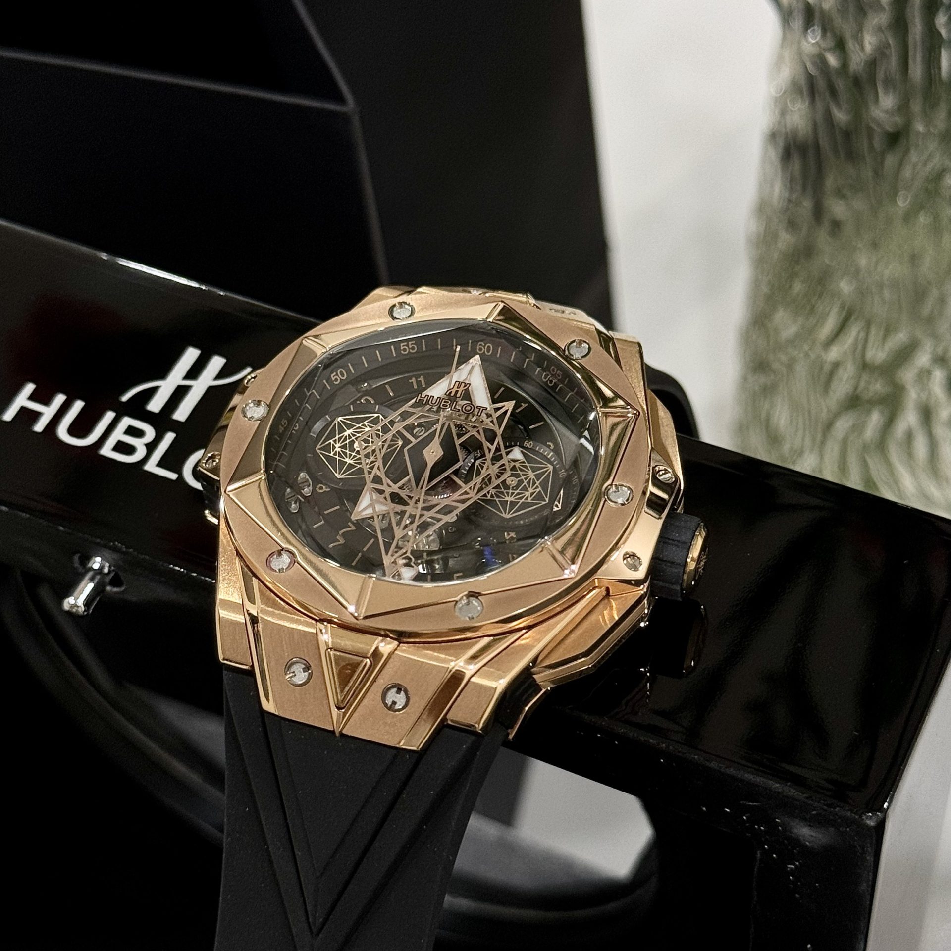 Hublot Replica Watches Big Bang Sang Bleu ll King Gold Black Dial BBF 45mm - Top club