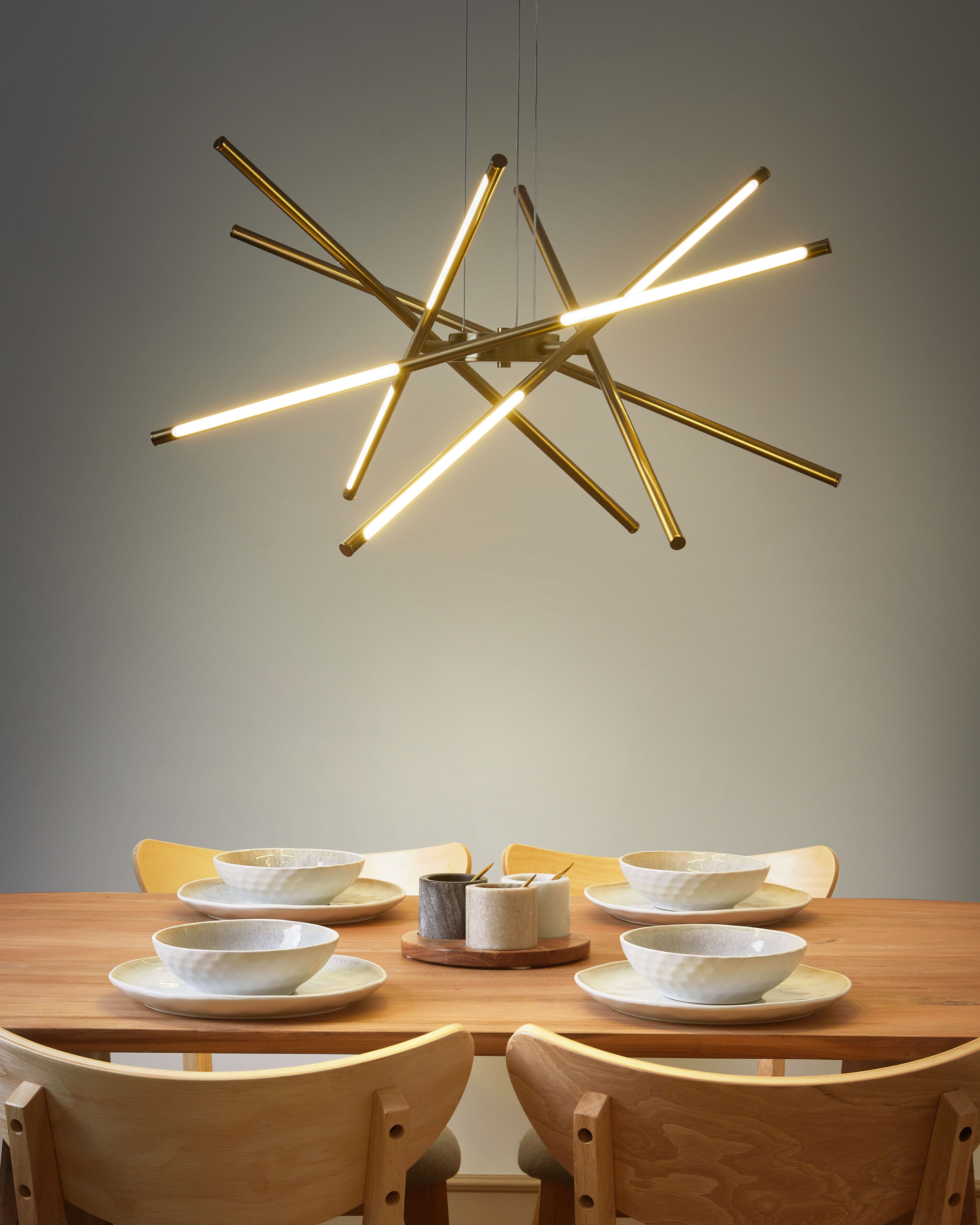 LED Pendant Lamp PALUN with Dimmer Metal Gold