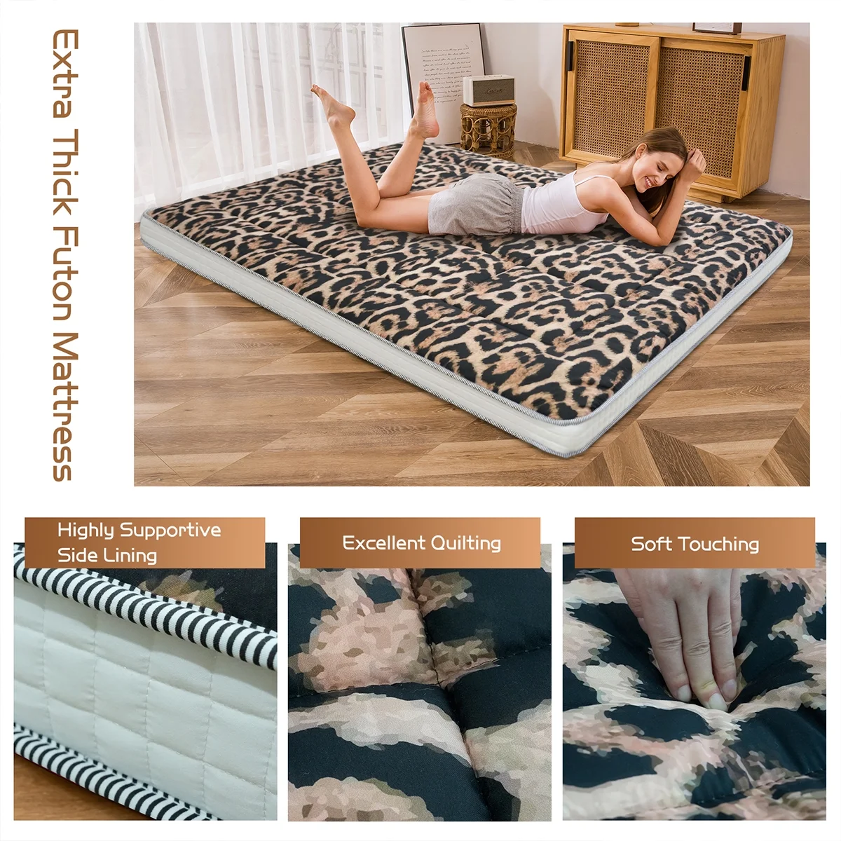Futon Mattress, Padded Japanese Floor Mattress Quilted Bed Mattress Topper, Extra Thick Folding Sleeping Pad, Dark Grey, Twin - Image 39
