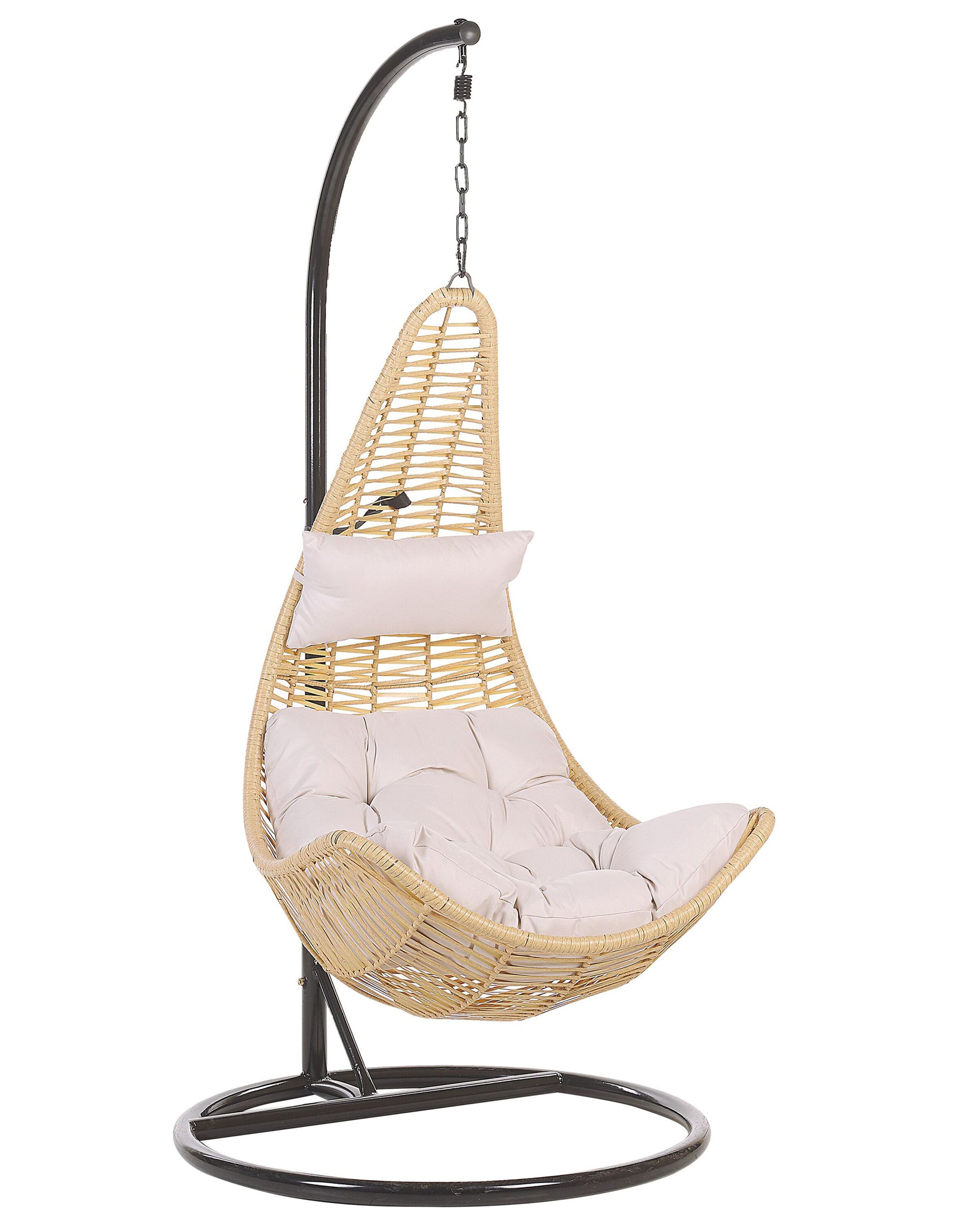 Hanging Chair with Stand ATRI II PE Rattan Natural
