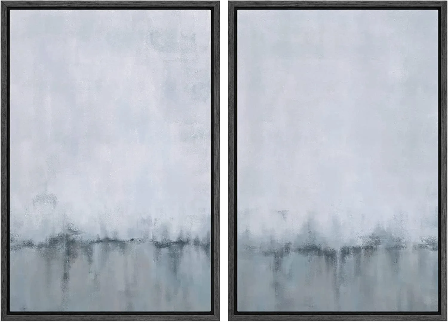 IDEA4WALL Framed Canvas Print Wall Art Set of 2 Watercolor Pastel Duotone Tan Landscape Abstract Modern Art Multicolor Contemporary Artwork for Bedroom, Office - 16"x24"x2 Panels Natural - Image 18