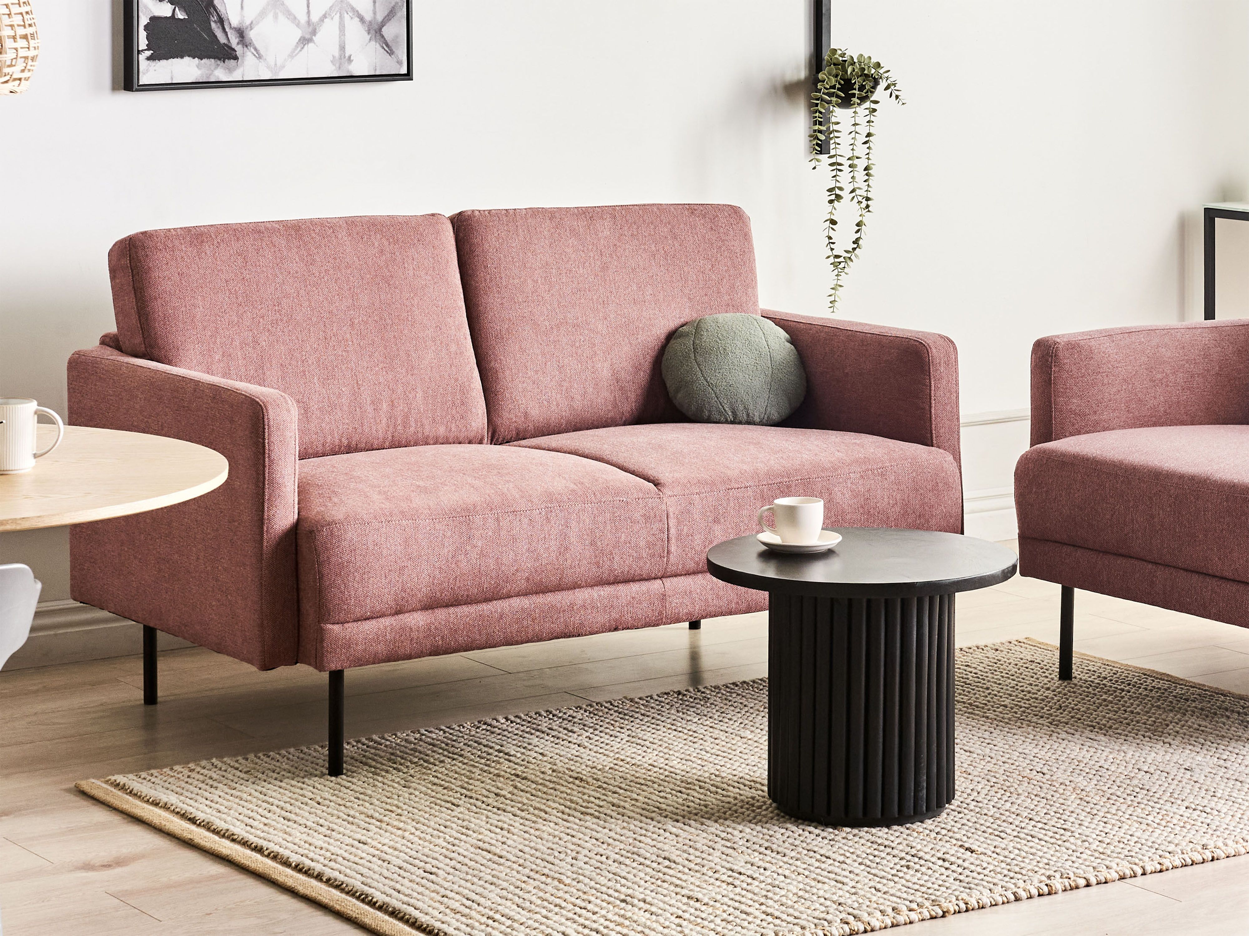 Sofa 2 Seater BREDA Fabric Pink